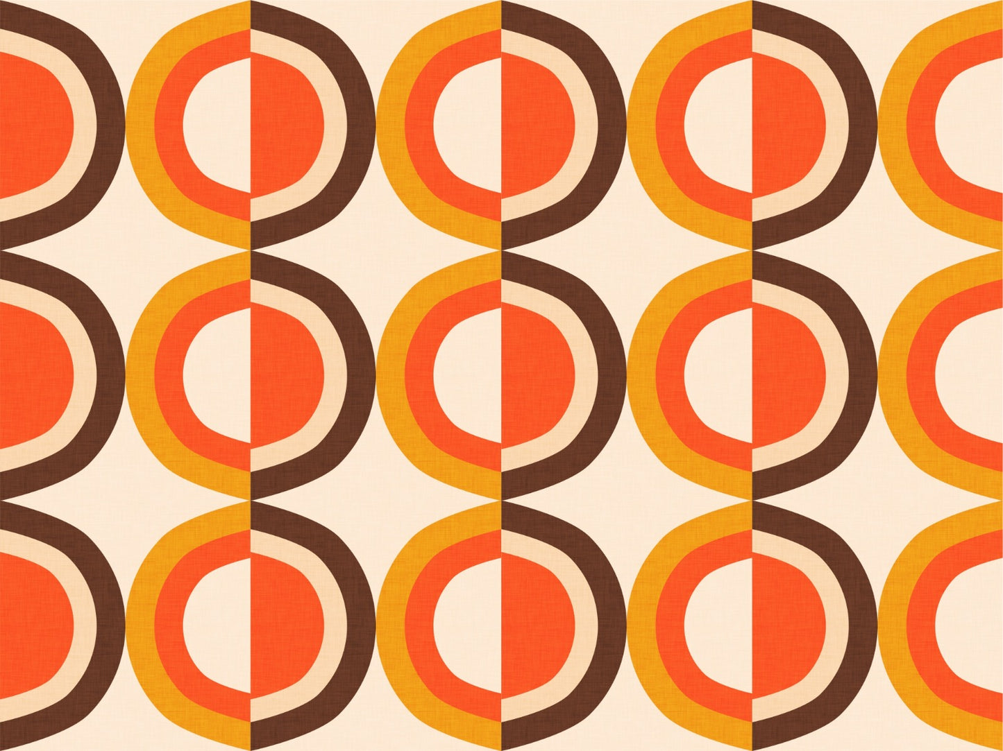 Mid Mod Classic Dots Beige Wallpaper with cream hand-drawn circles