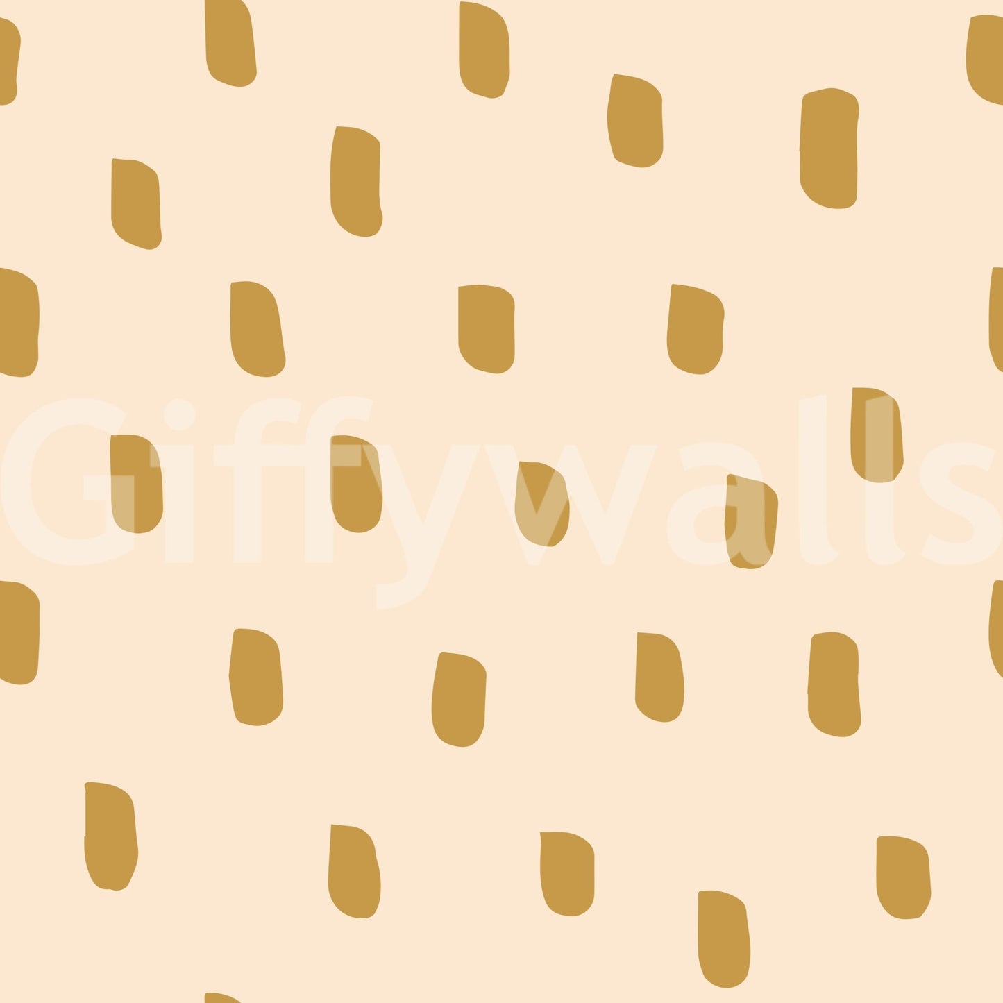 Mid Mod Wildflower Dots - Beige Ocher Wallpaper