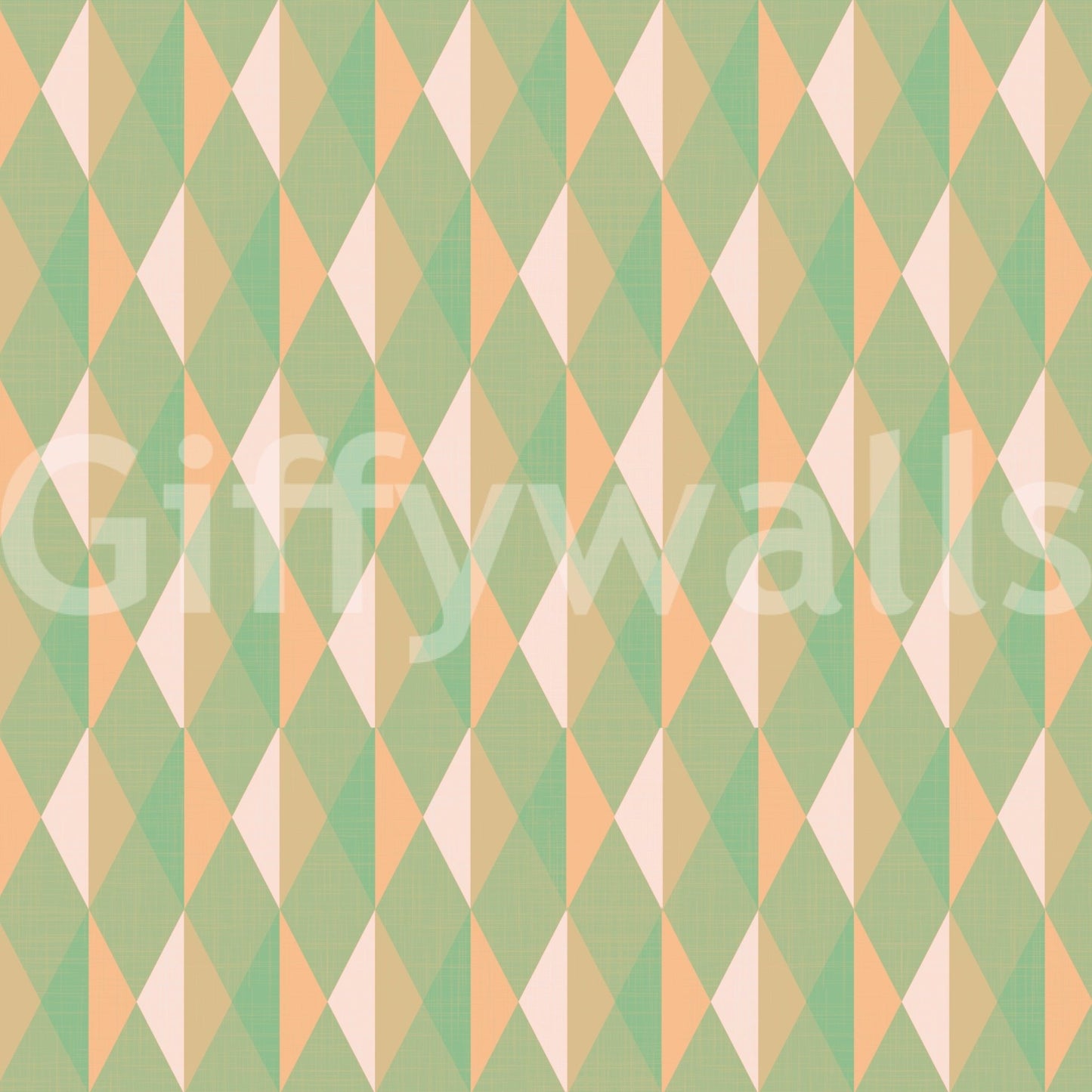Mint & Peach Triangles pastel geometric pattern surface.