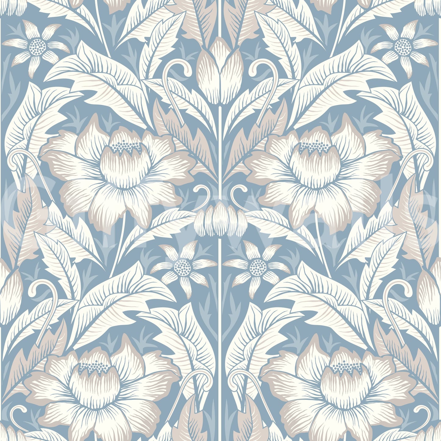 Timeless Garden – Mist Blue Wallpaper