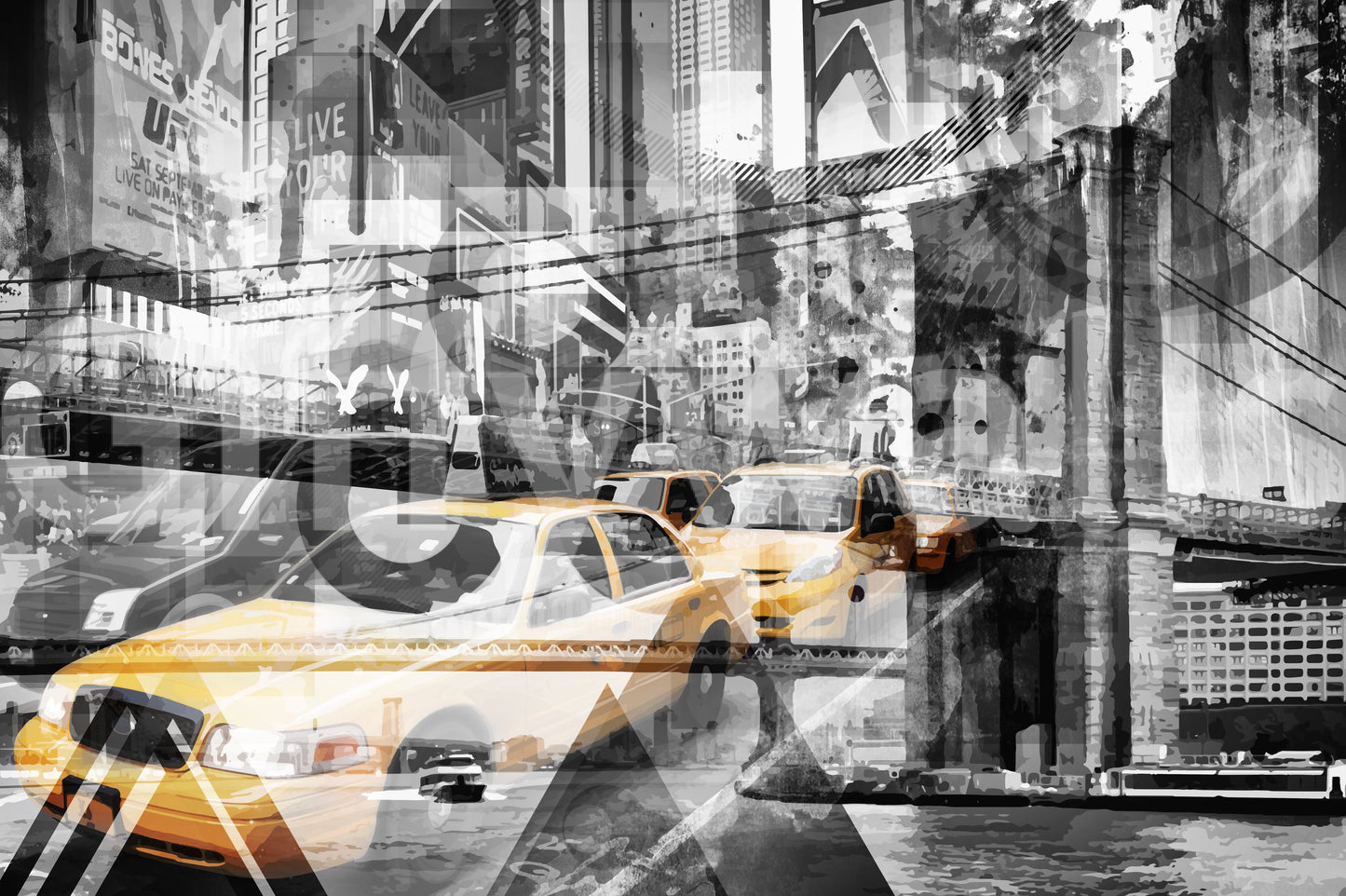 City-themed wall mural for creative interiors