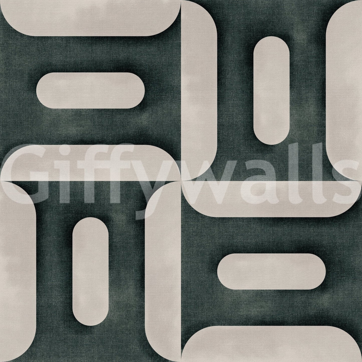 Modern Textured Geometries Vintage Denim Wallpaper