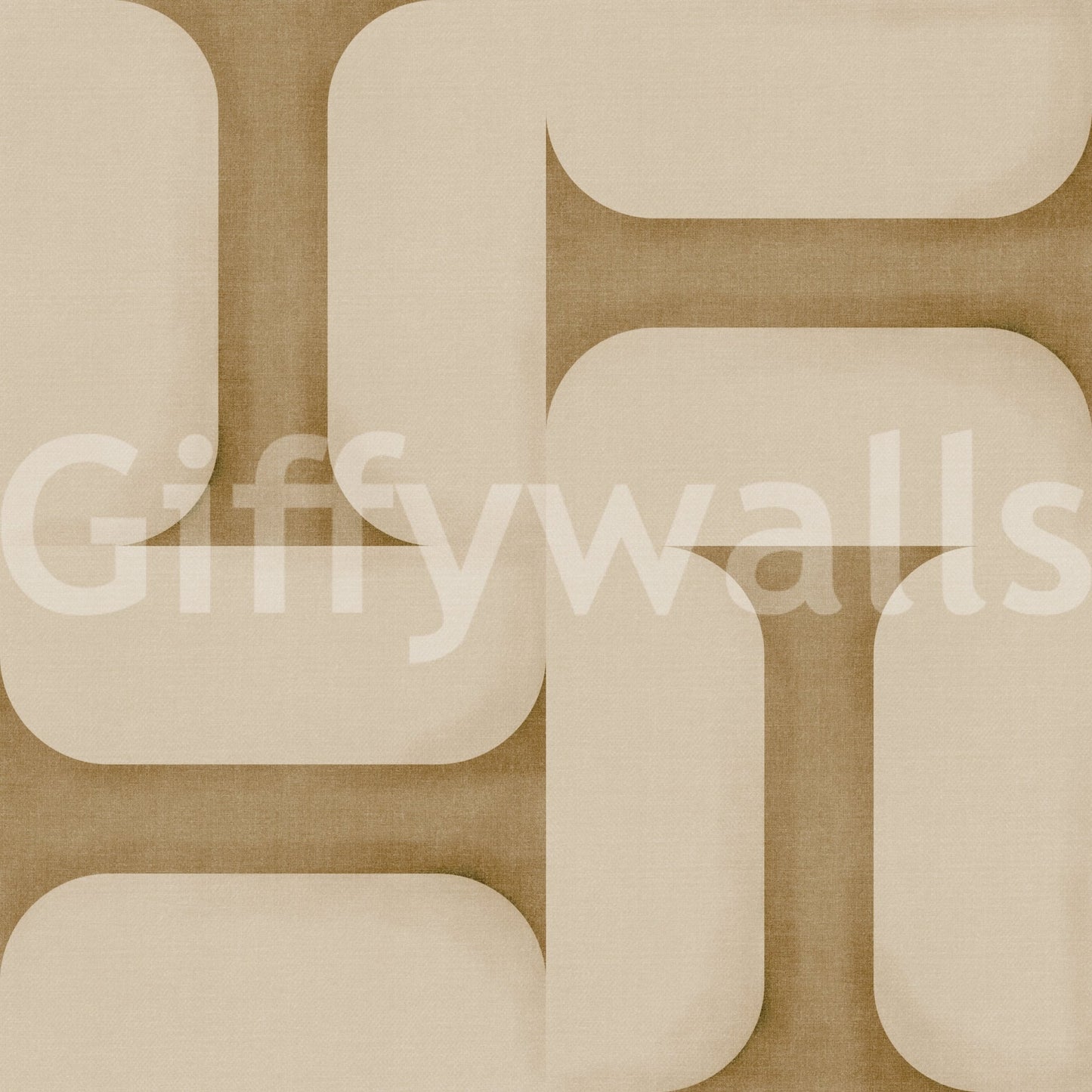 Modern Textured Tiles Camel wallpaper close-up showing the camel and cream interlocking tile detail