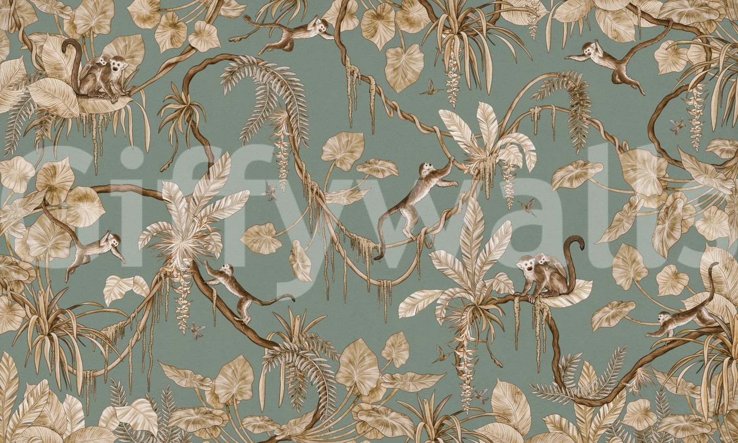 Monkey Business Wallpaper Wall Mural