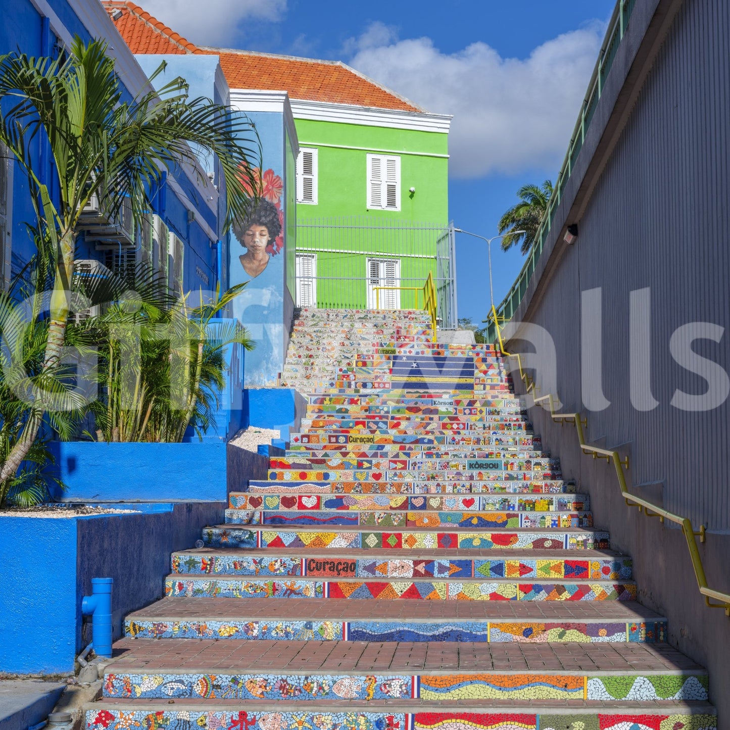 Full view of the mural on a wall.