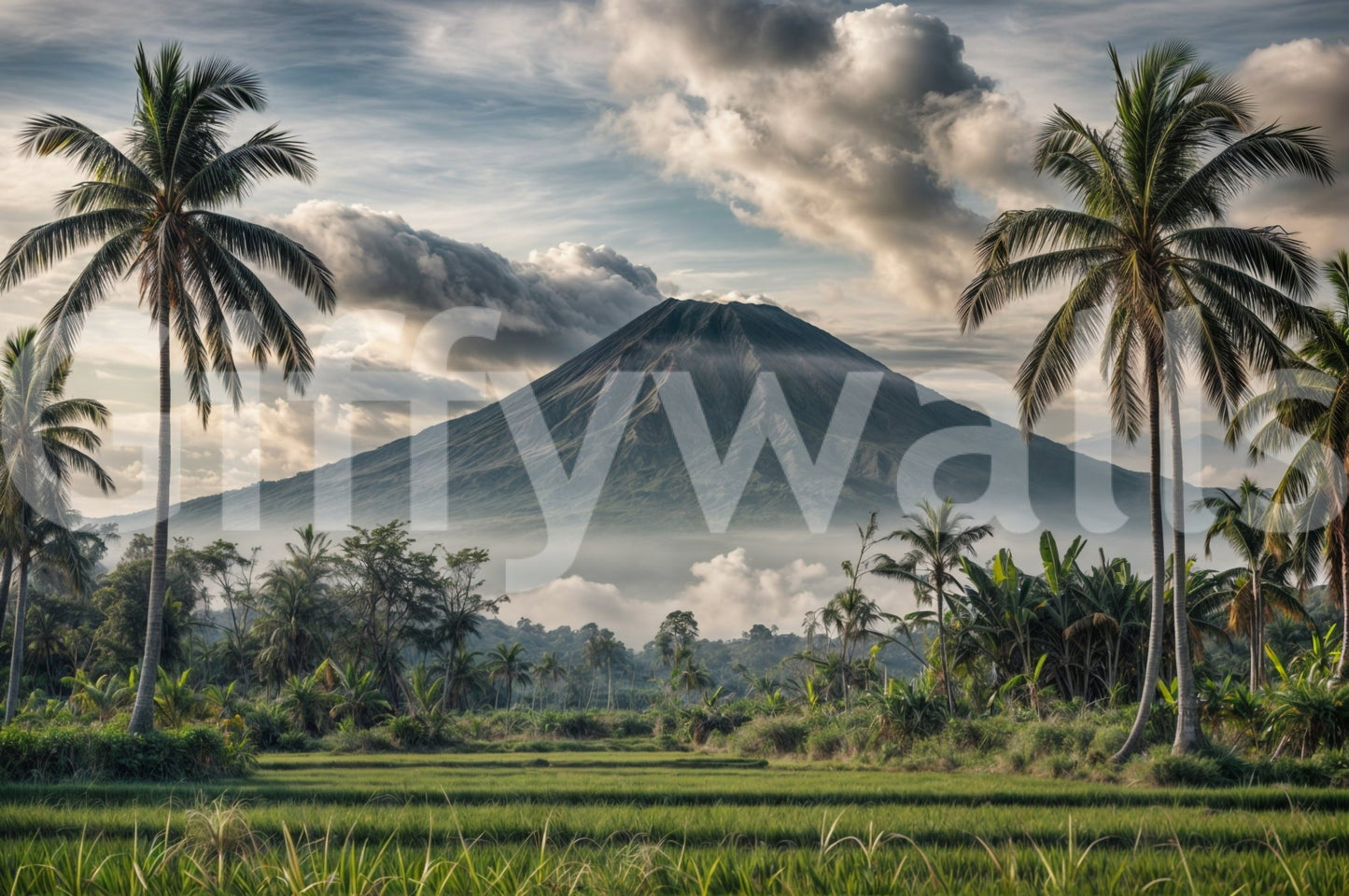 The design is non-realistic and interpretive.