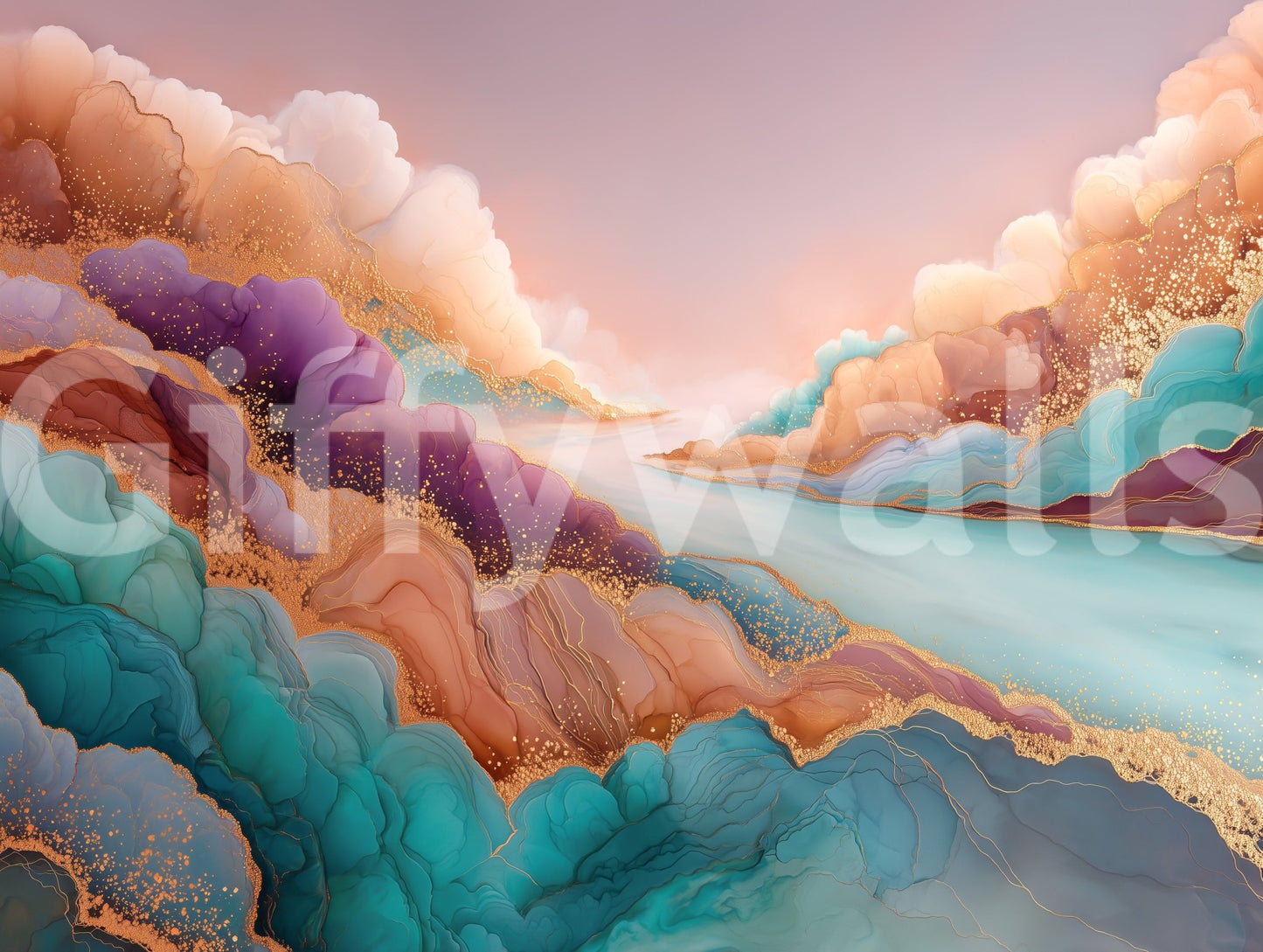 Abstract pattern wallpaper in earth tones