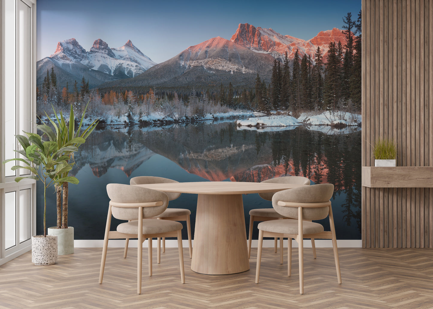 Beautiful snow peak mountain wallpaper for homes