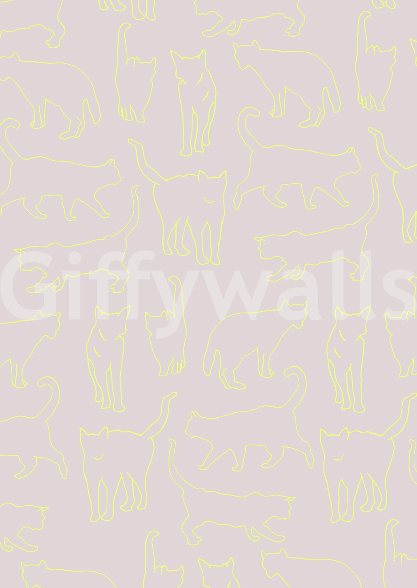 Neon Cats Wall Mural