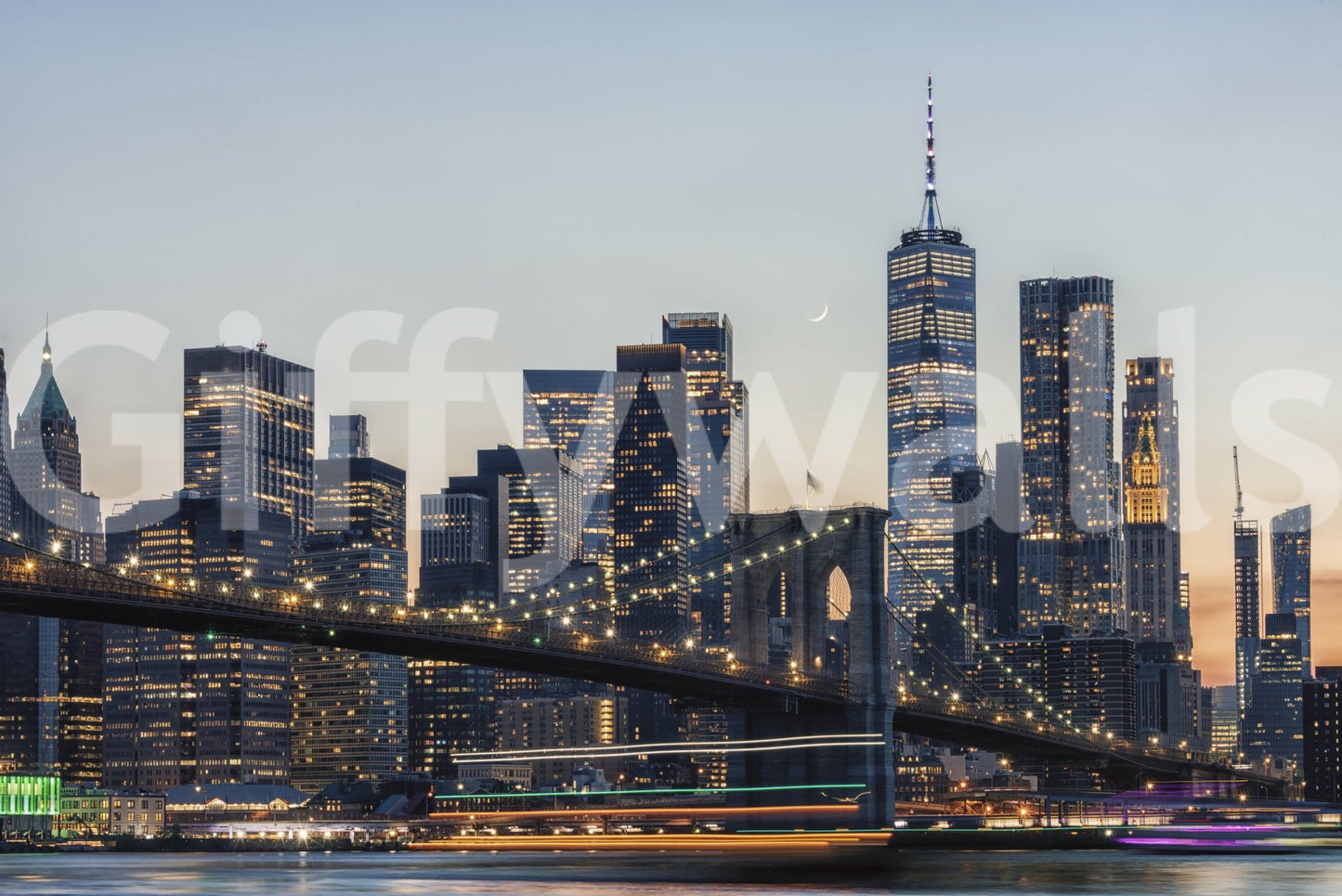 NYC Skyline at Twilight Wall Mural