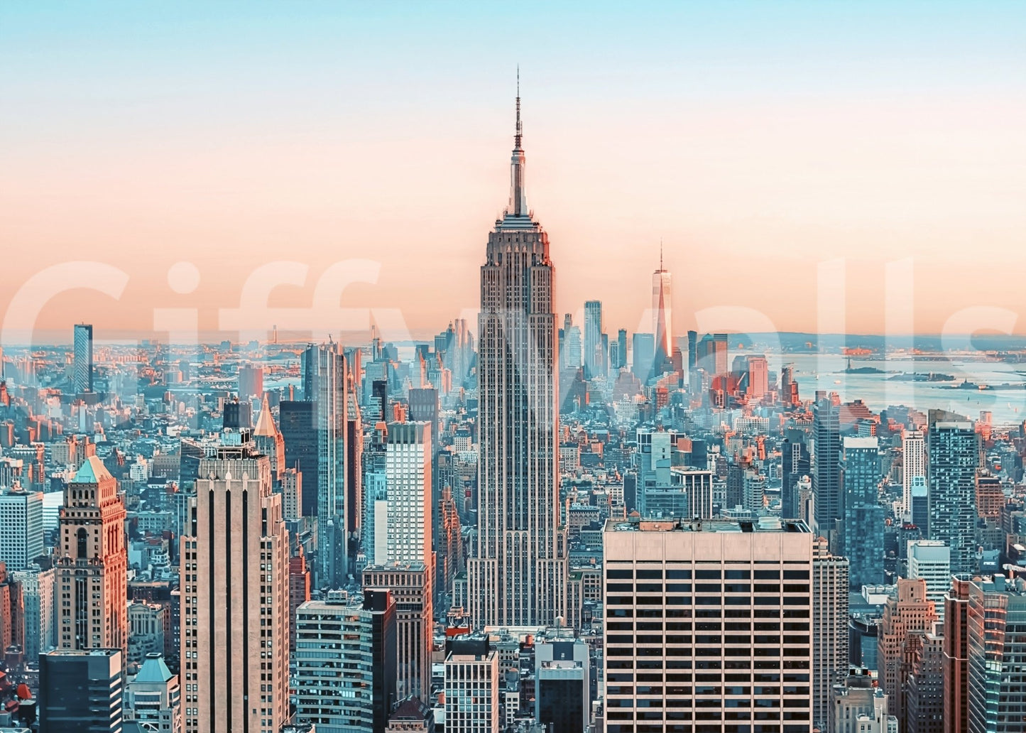 NYC Sunrise Skyline Wall Mural