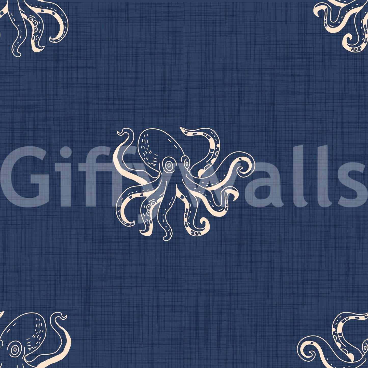 Retro marine life mural wallpaper