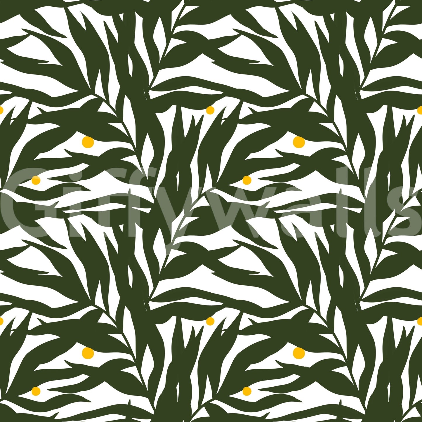 Palm Fronds & Fruit citrus grove Wallpaper