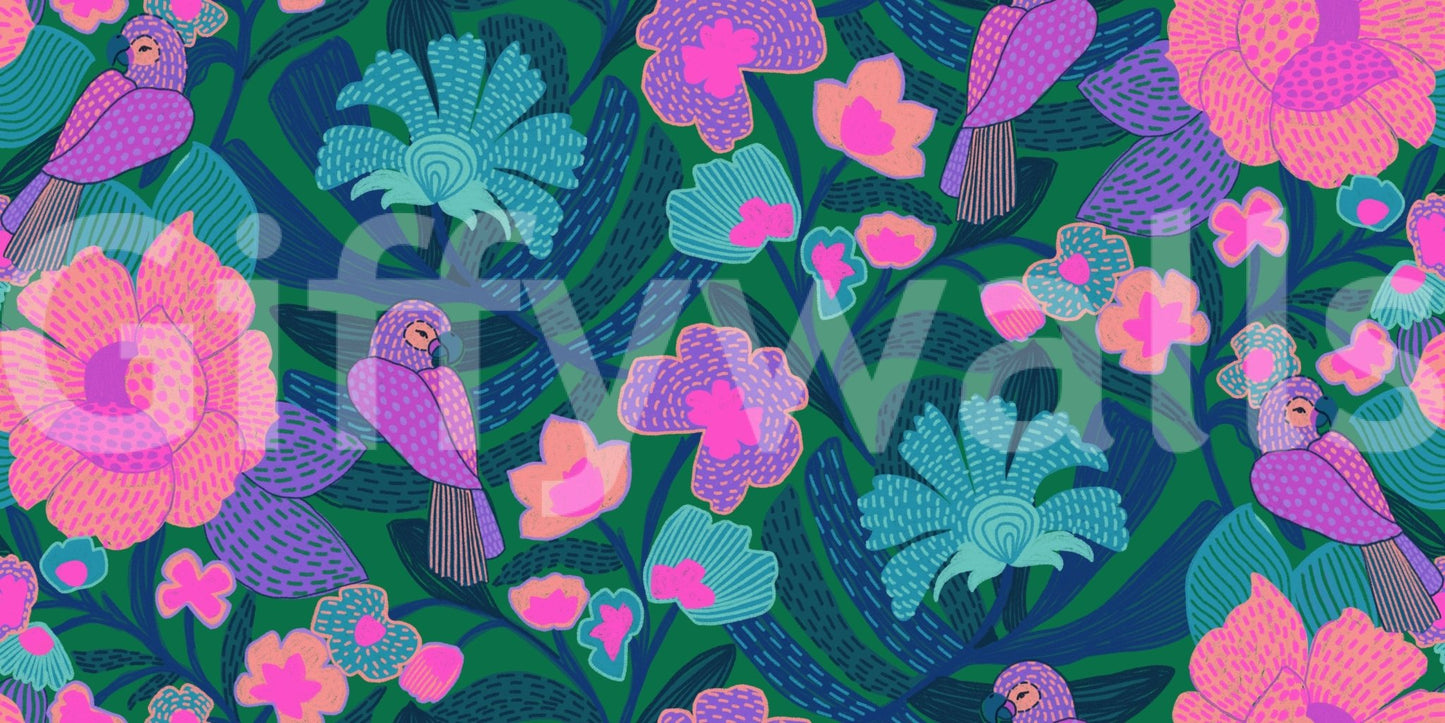 Parrot Bloom Wallpaper