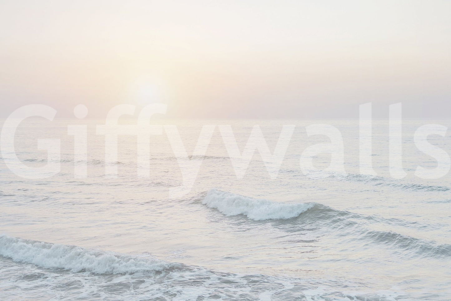 Beautiful pastel ocean dawn mural for calm interiors.