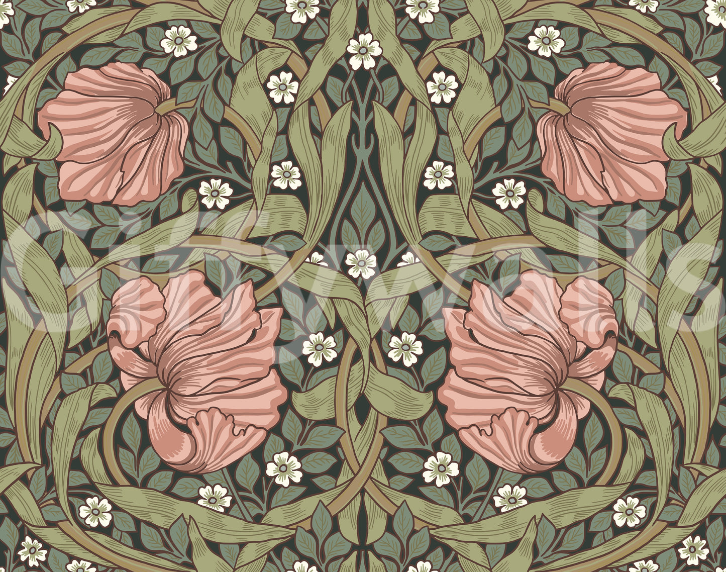 Vintage floral wallpaper for interiors