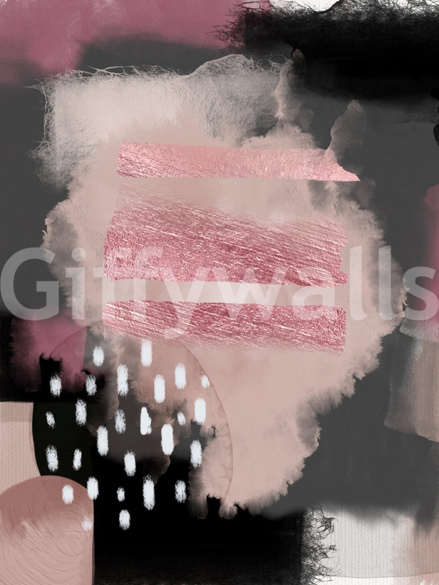 Peaceful meditation mural in soft pink for relaxed interiors.