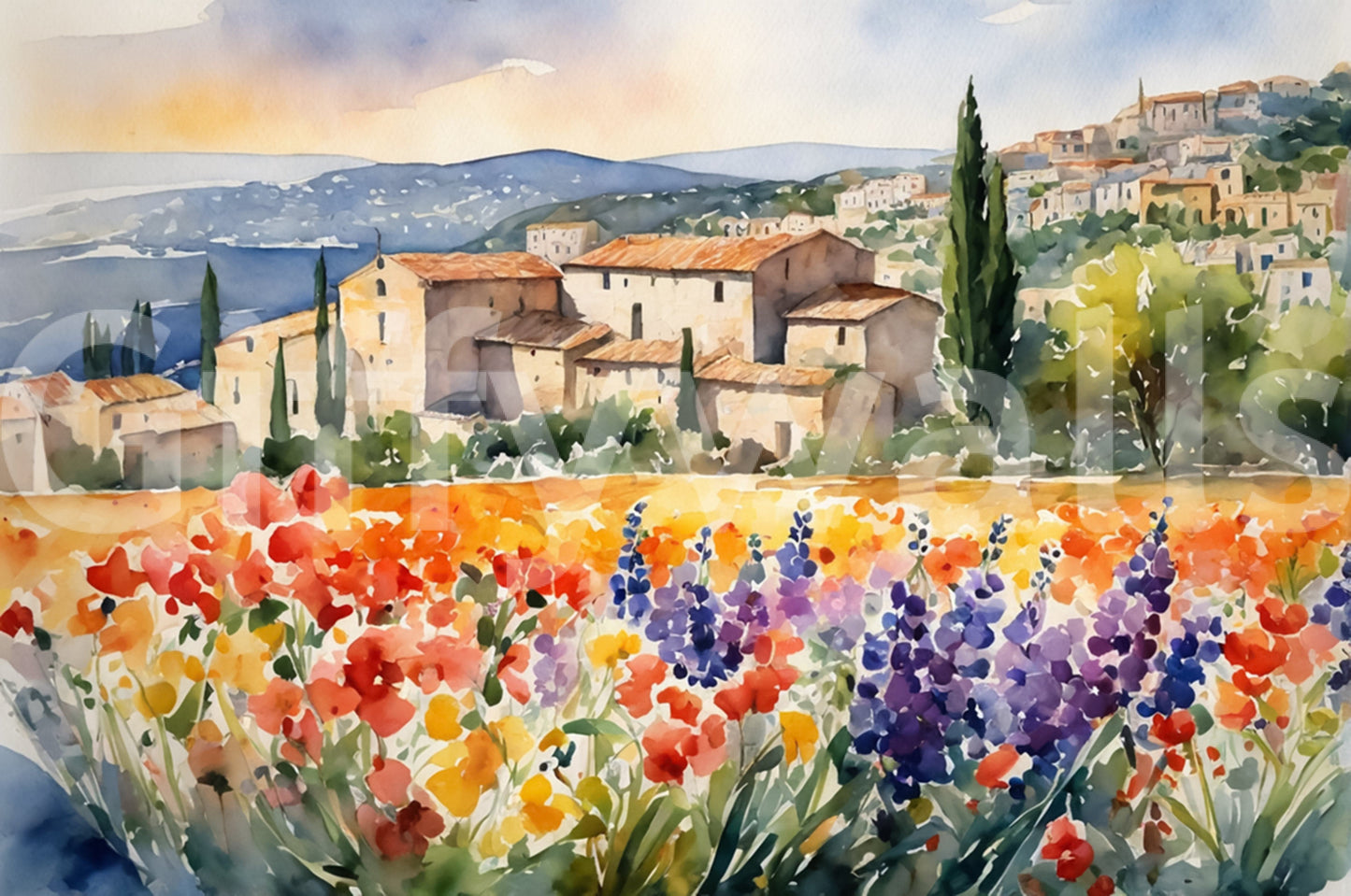 Provençal Vista Wall Mural