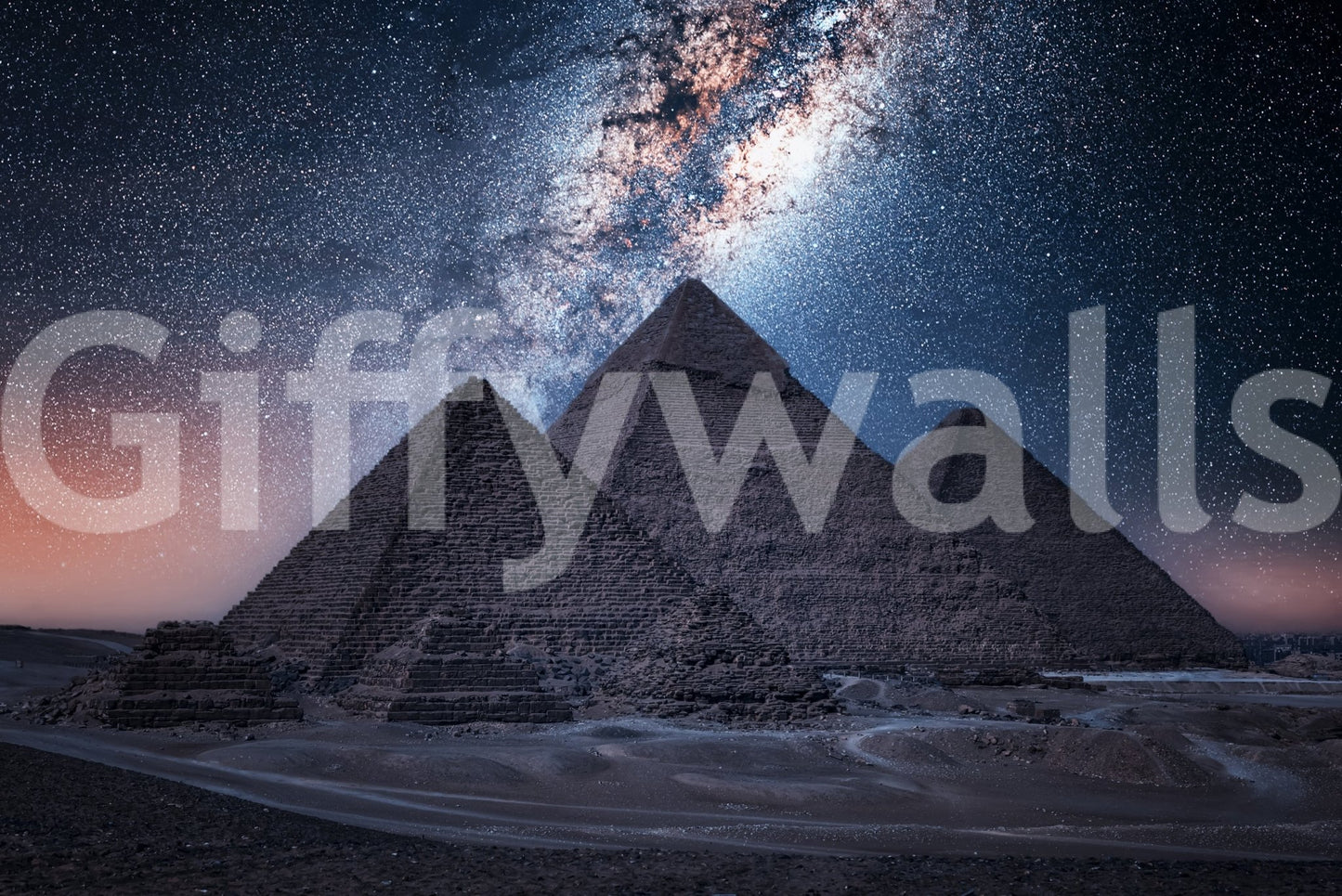 Milky Way pyramids wall mural with historic stone structures