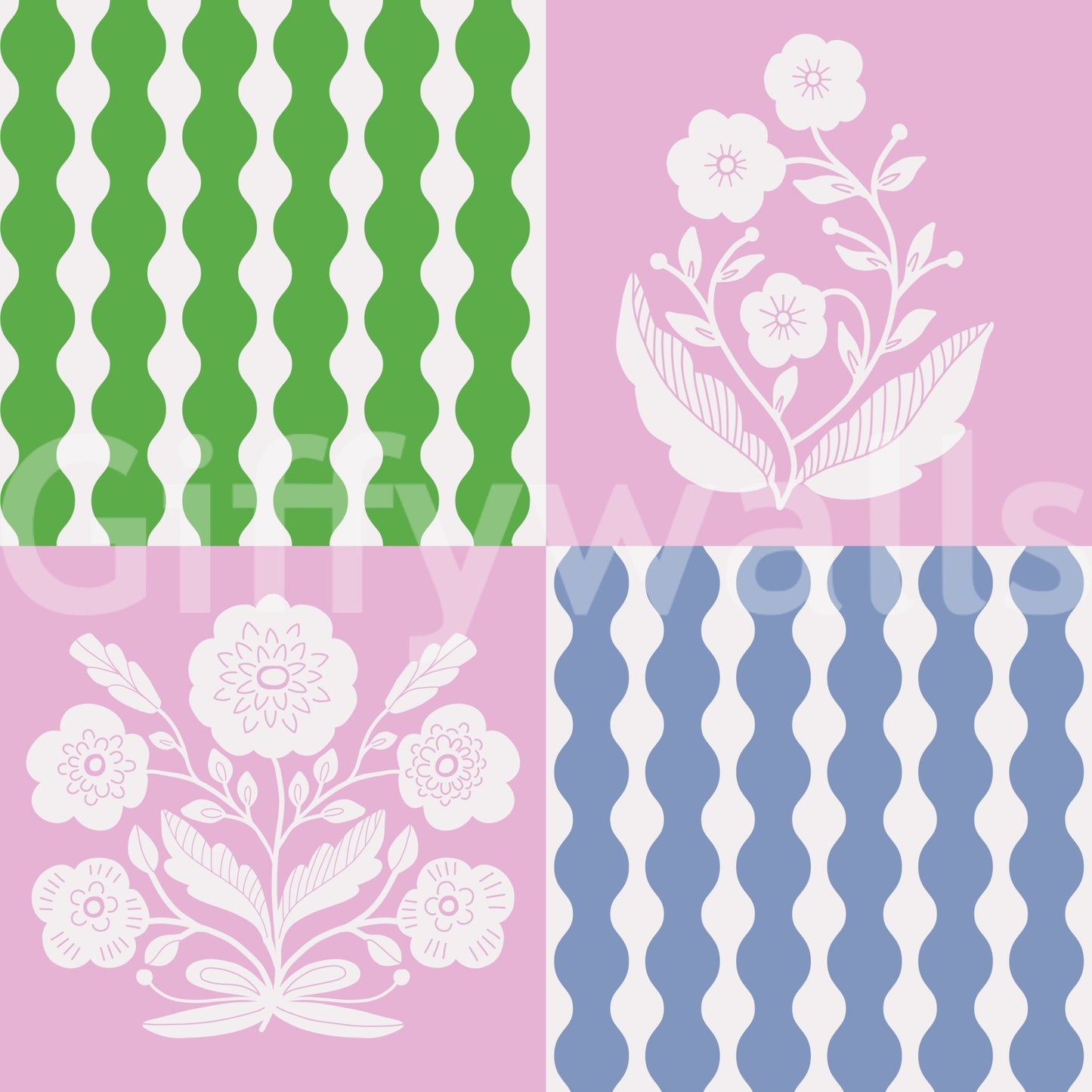 High-resolution retro floral patchwork.