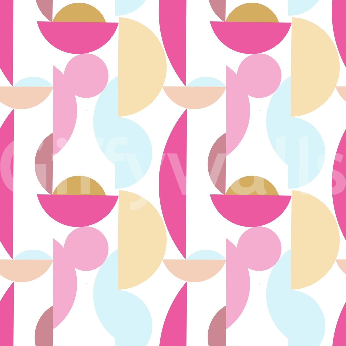 Stylish pastel geo wallpaper with rounded forms