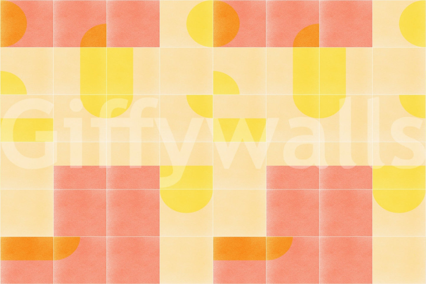 Geometric tile mural bringing retro flair and style to walls
