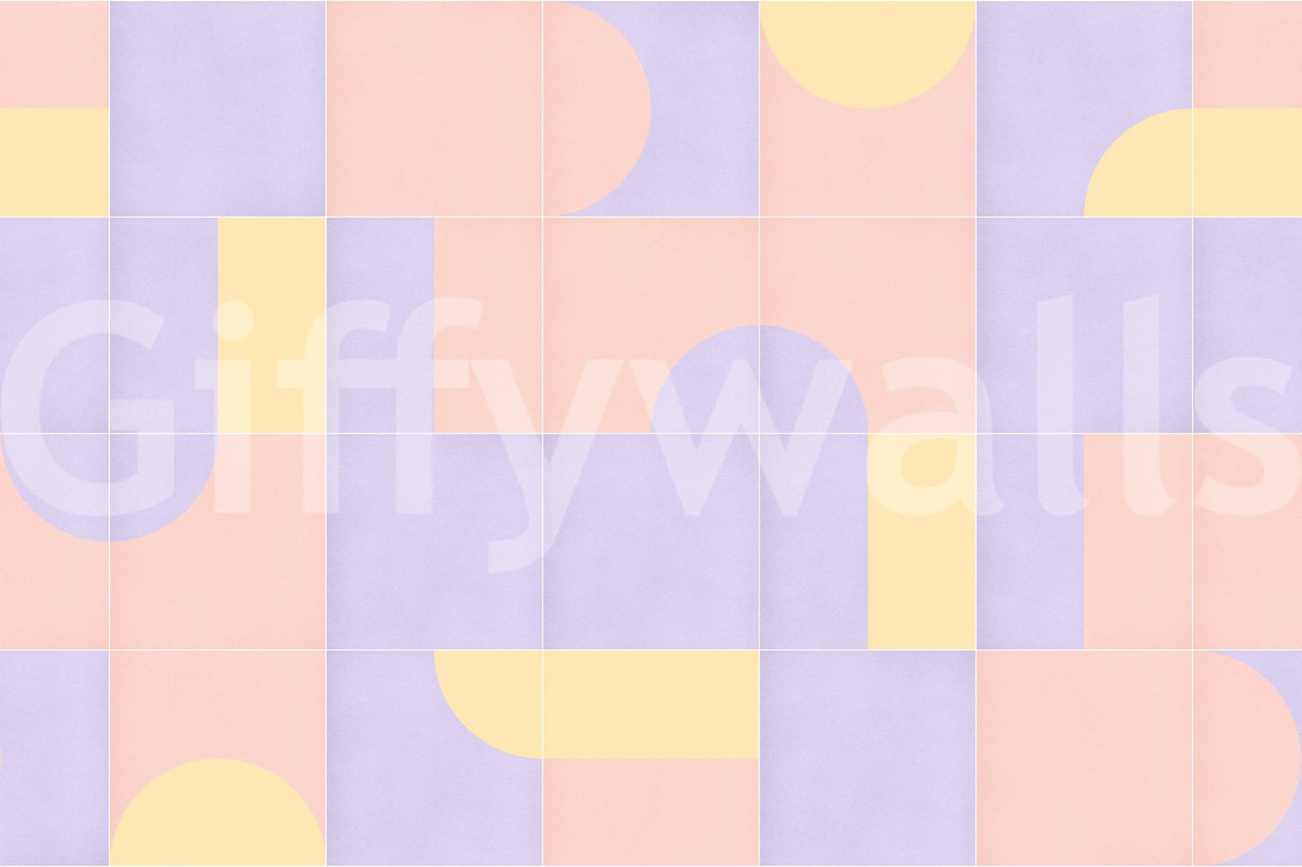 Mural wallpaper with vintage block prints