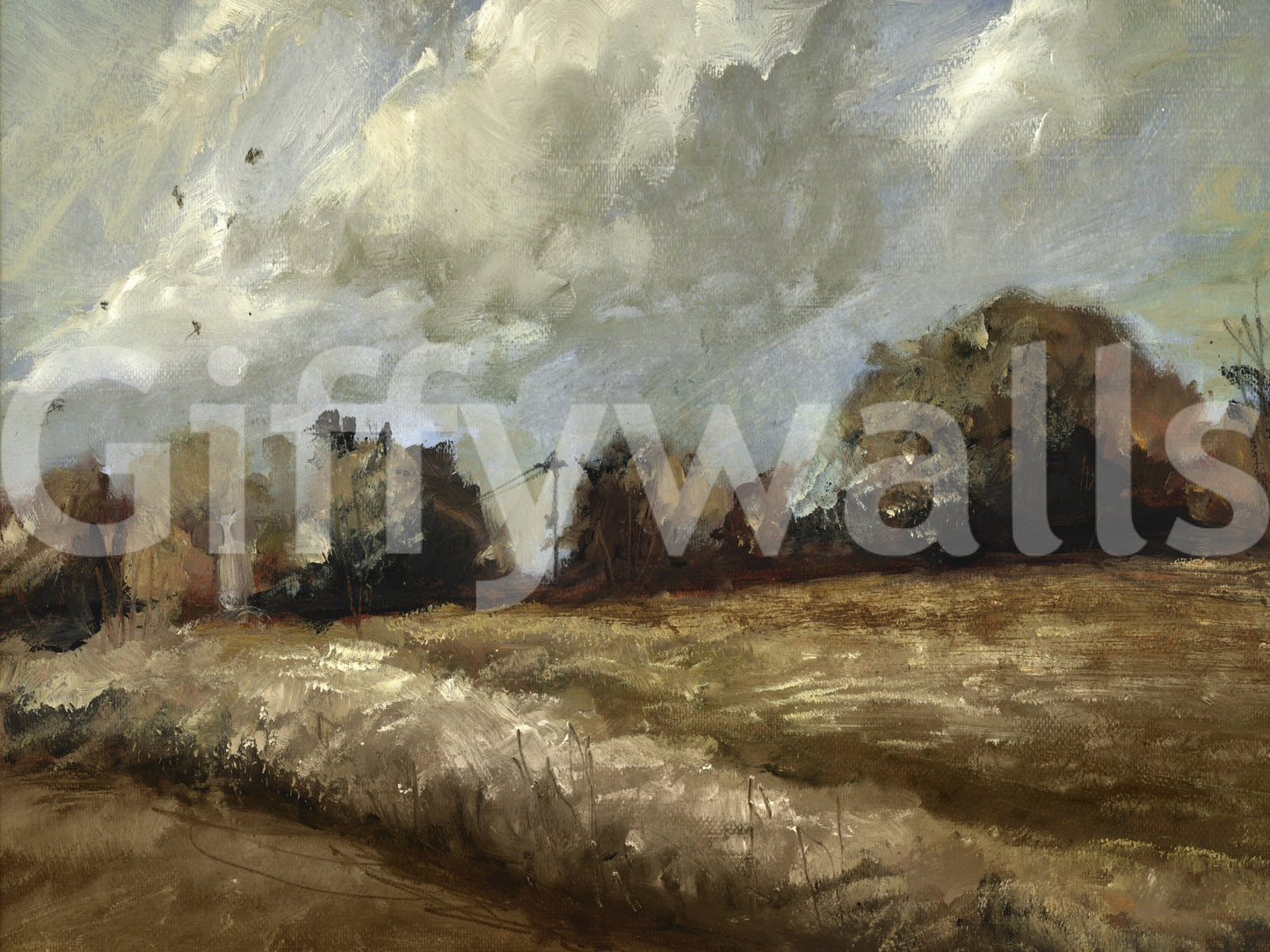 Brushstroke Countryside Wall Mural -2917436