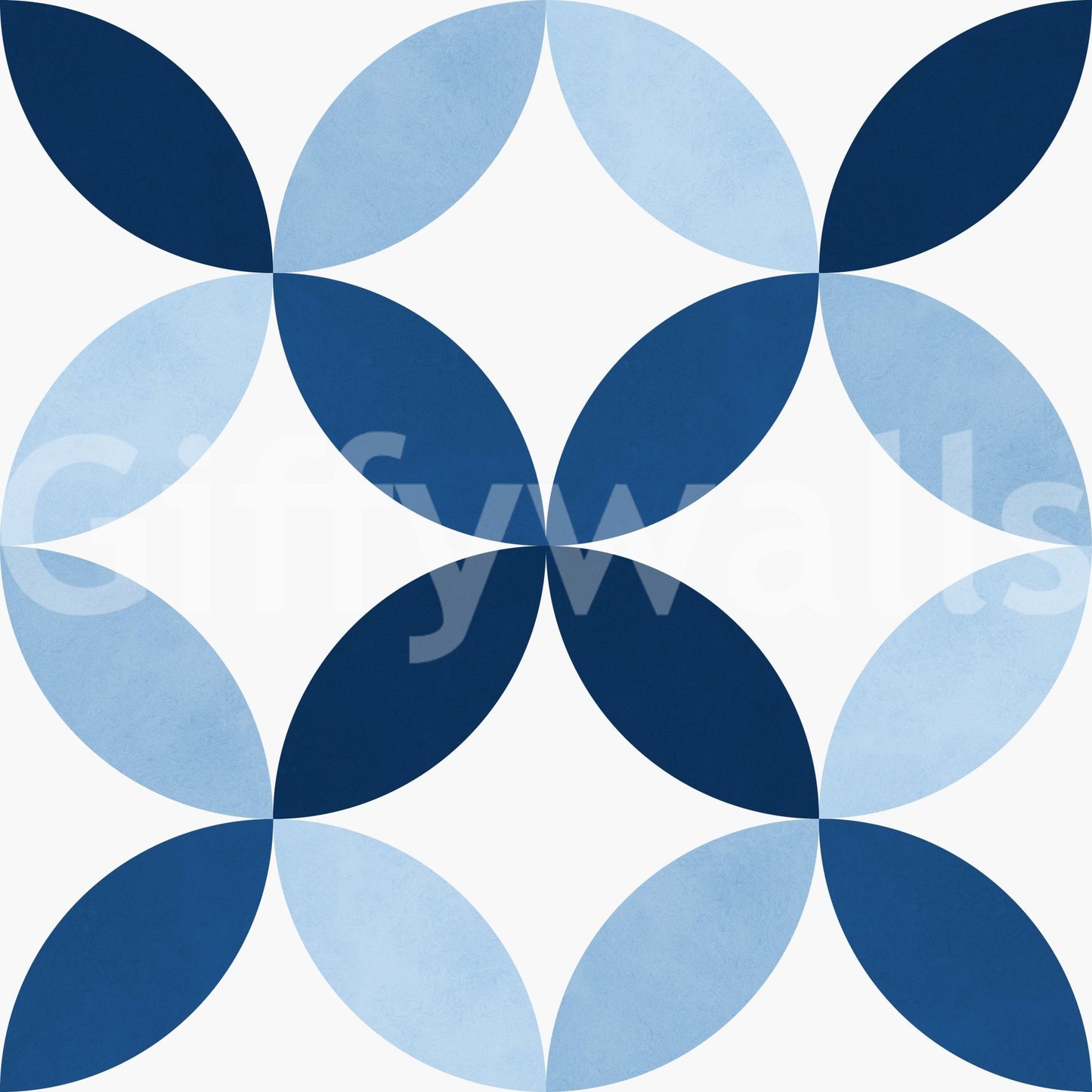 The Sapphire Petals mural makes a bold and serene statement.