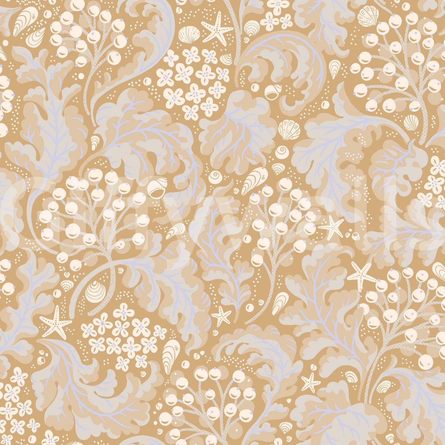 Ochre yellow wall design with botanical elegance