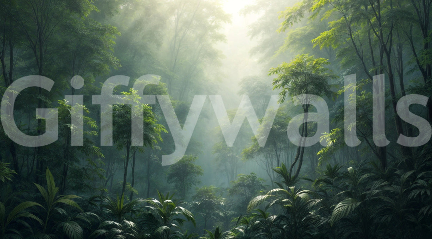 Hidden jungle view wall wallpaper