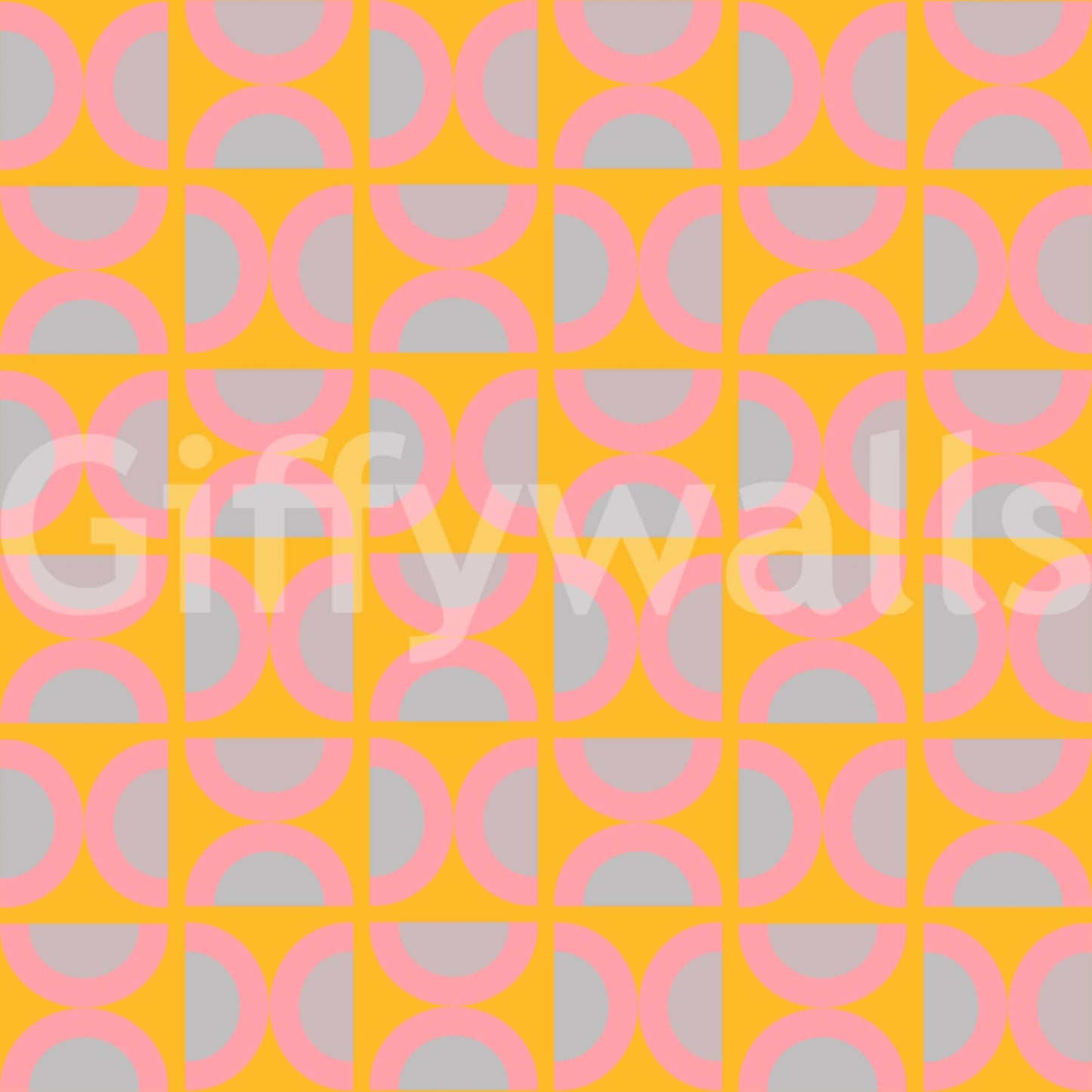 Large scale semi-circle pop motif wall mural