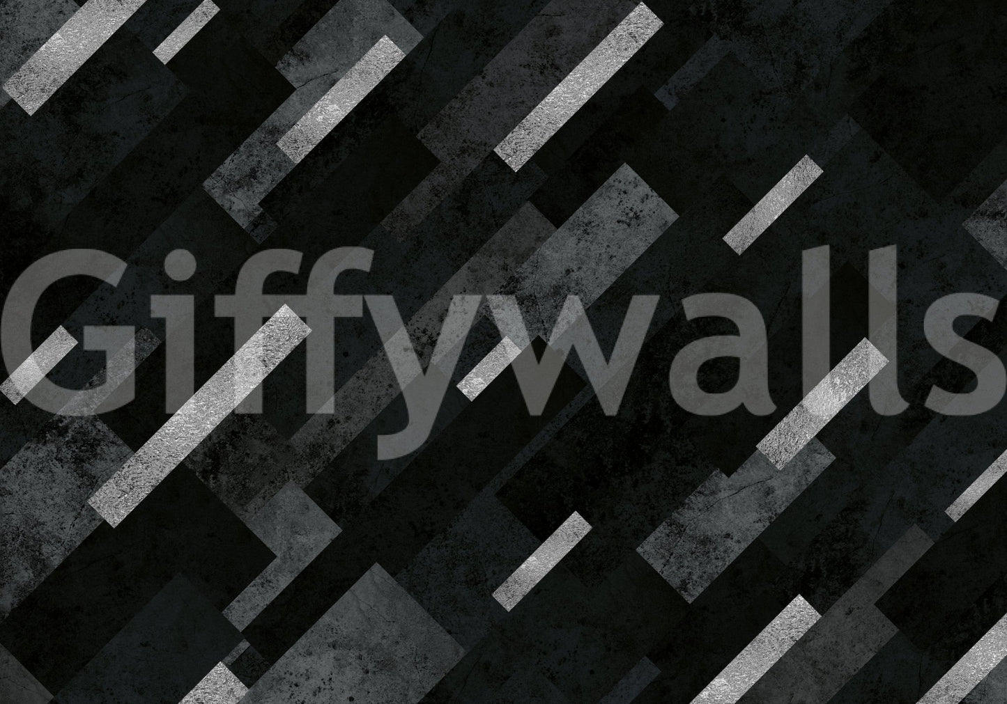 Silver Grey Charcoal Layered Pattern Wall Mural