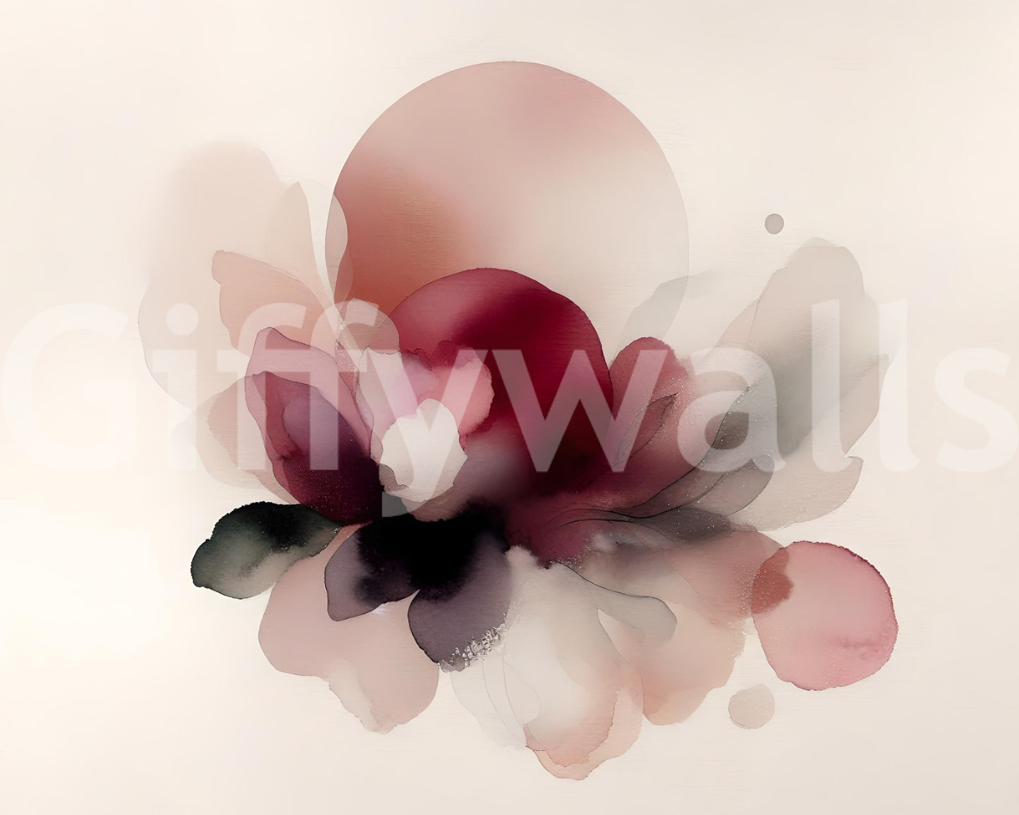 Flowing floral design wallpaper for a sophisticated apartment hallway.