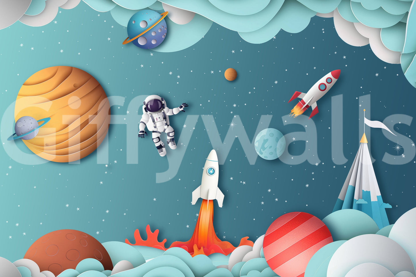 The style is a soft-focus illustration or a painterly design.