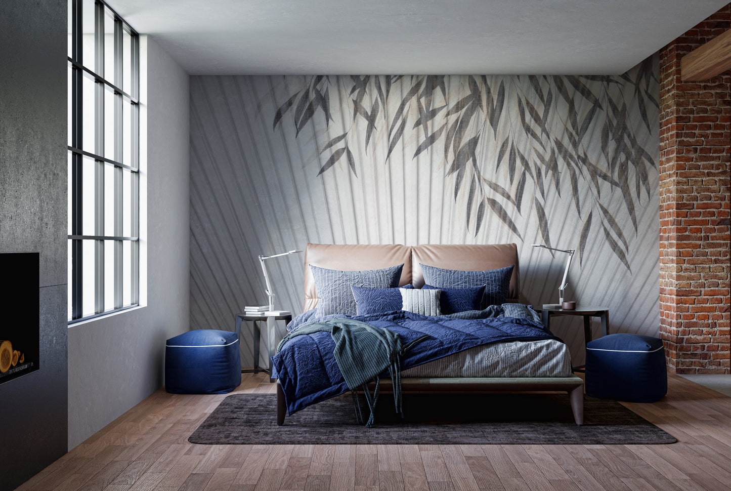Striking striped illustration wallpaper for bold wall decor.