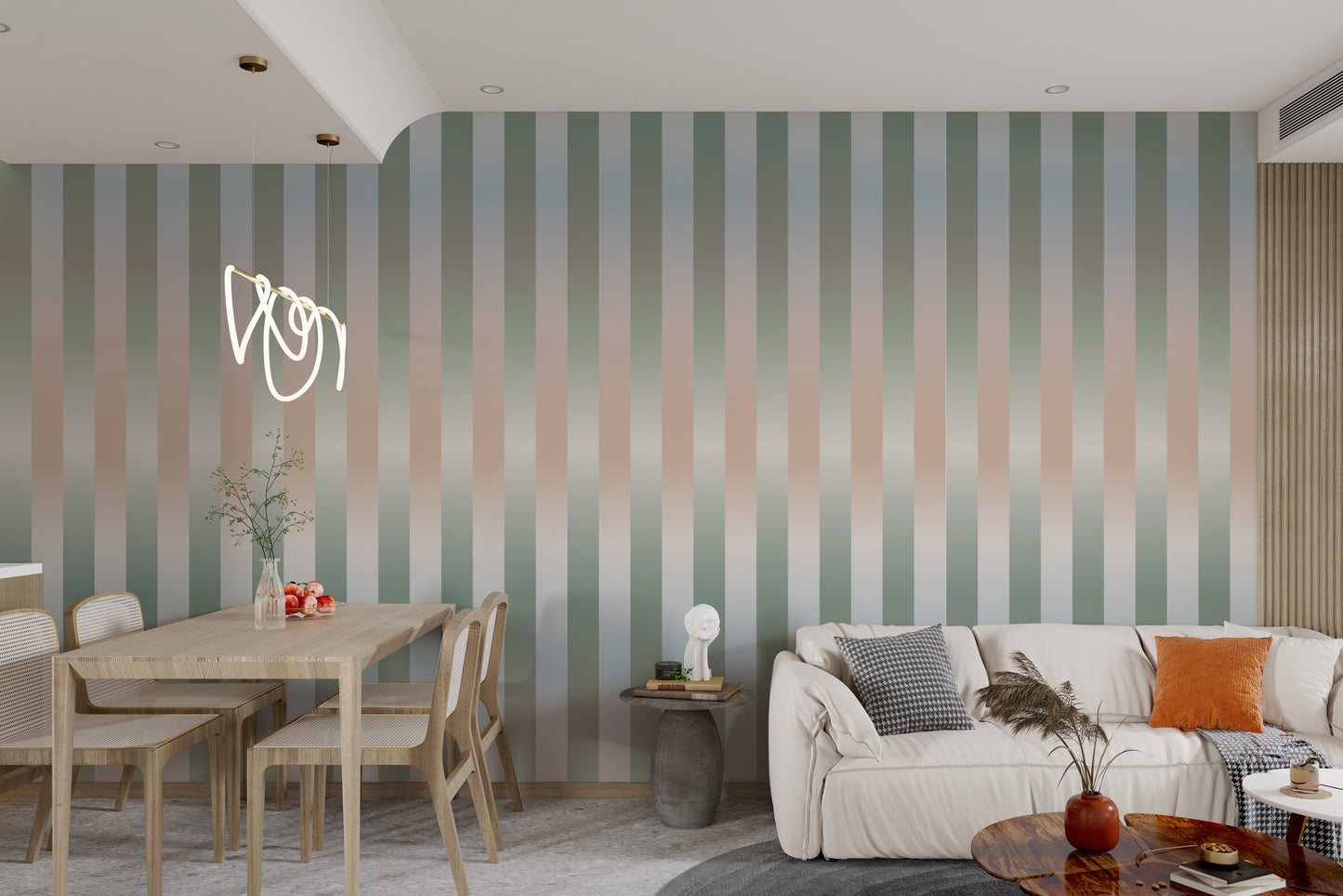 Sophisticated Blurred Striped Wall Art Mural