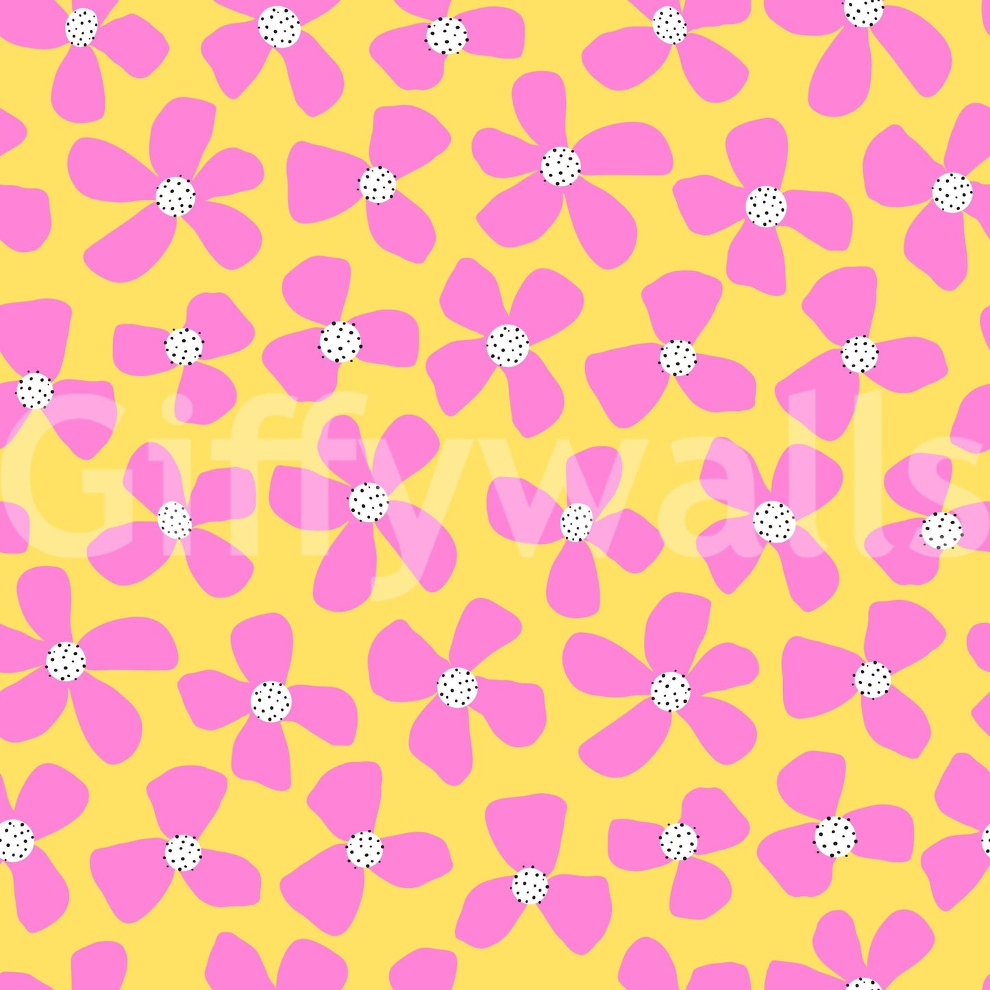 Summer-inspired floral wallpaper with blooming flowers