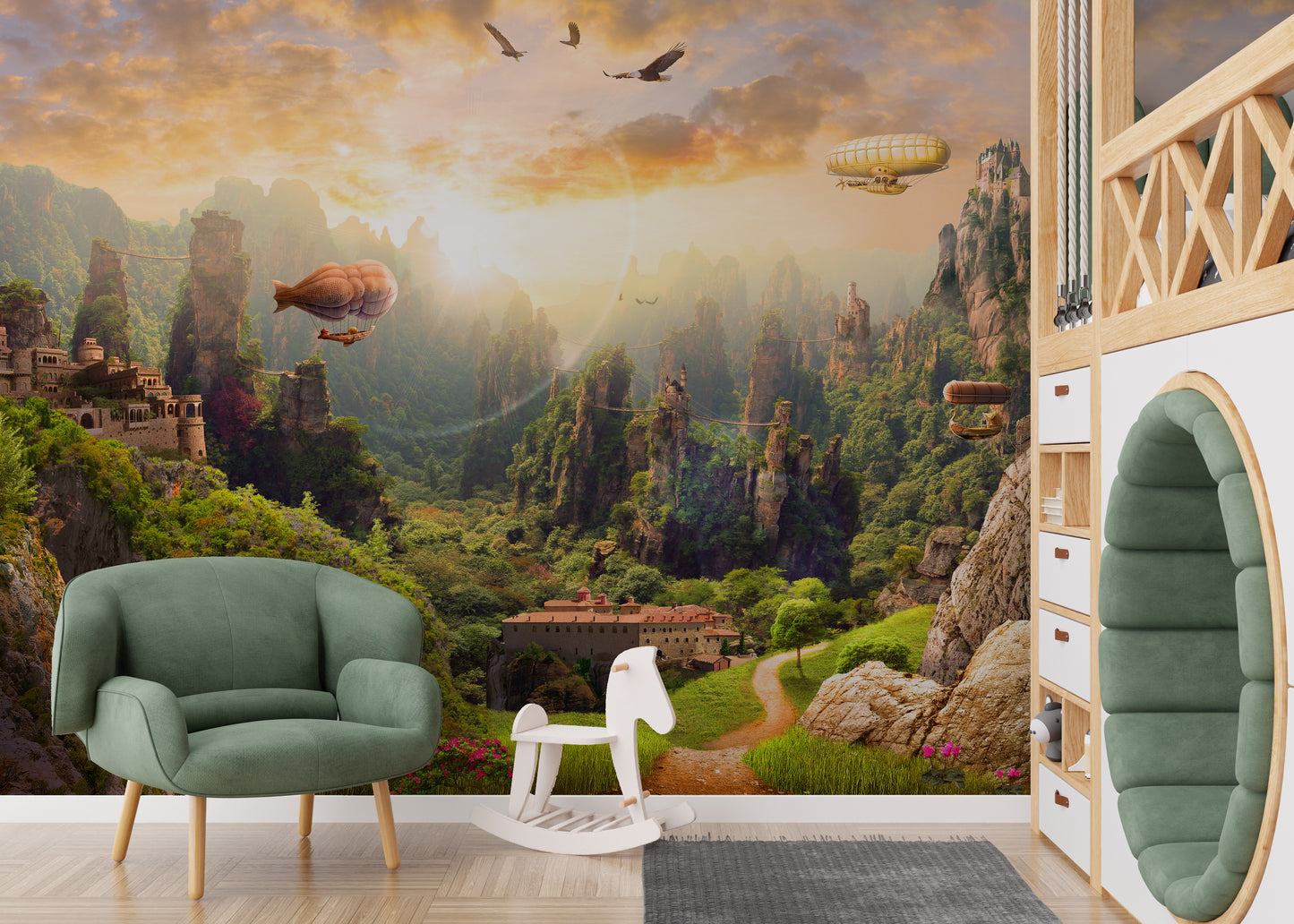 Nature kingdom scenic wallpaper mural for home decor