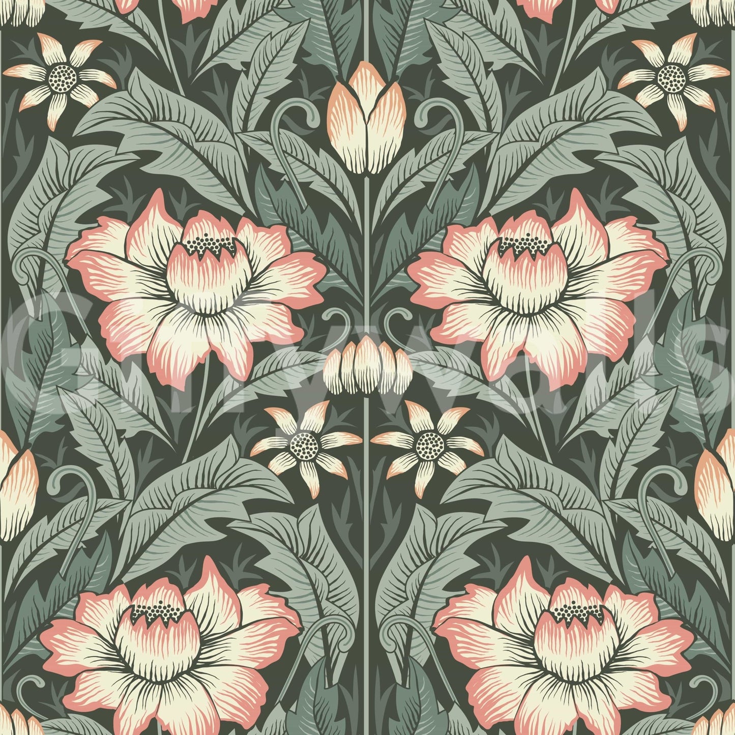 Timeless Garden – Forest Green Wallpaper