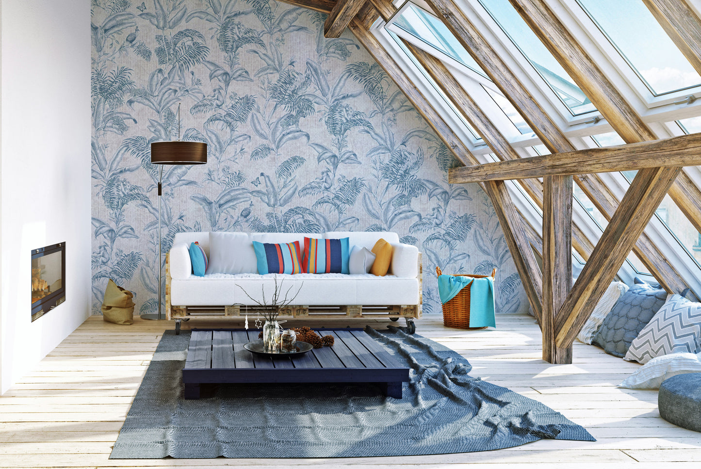 Darwin-inspired tropical wallpaper for a unique wall makeover.