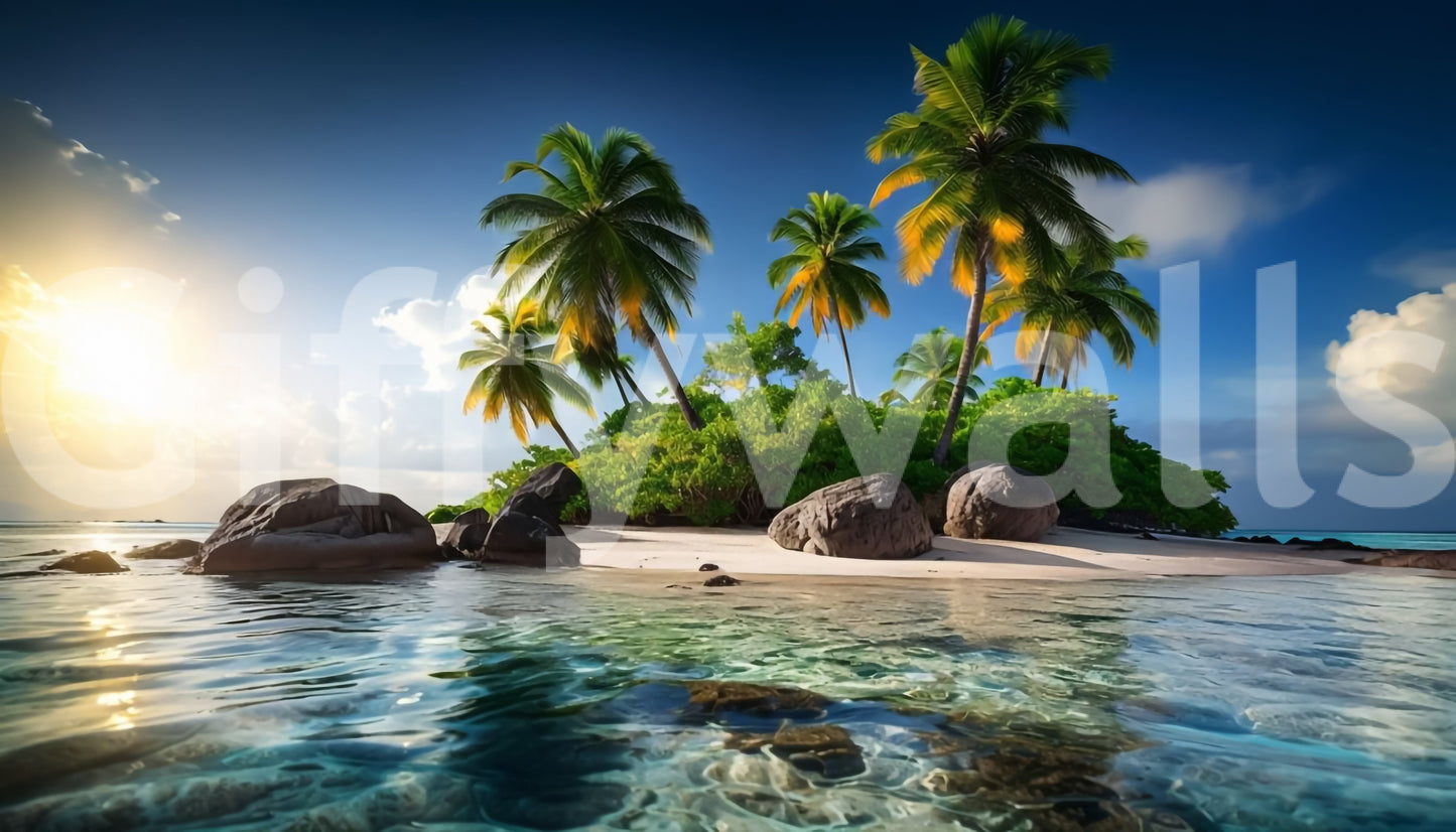 The wallpaper has a smooth, non-reflective matte finish.