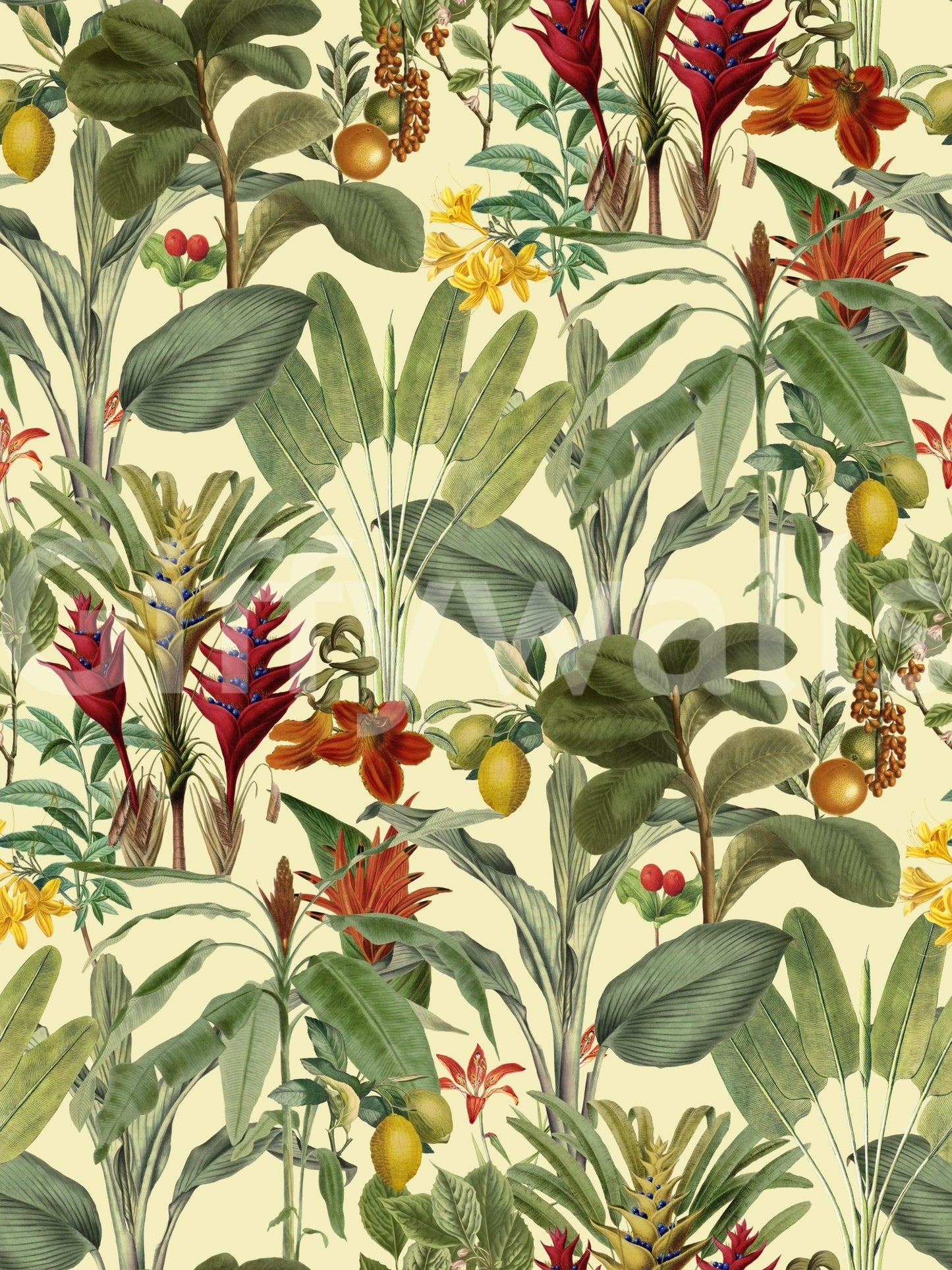 Lush botanical garden wallpaper pattern