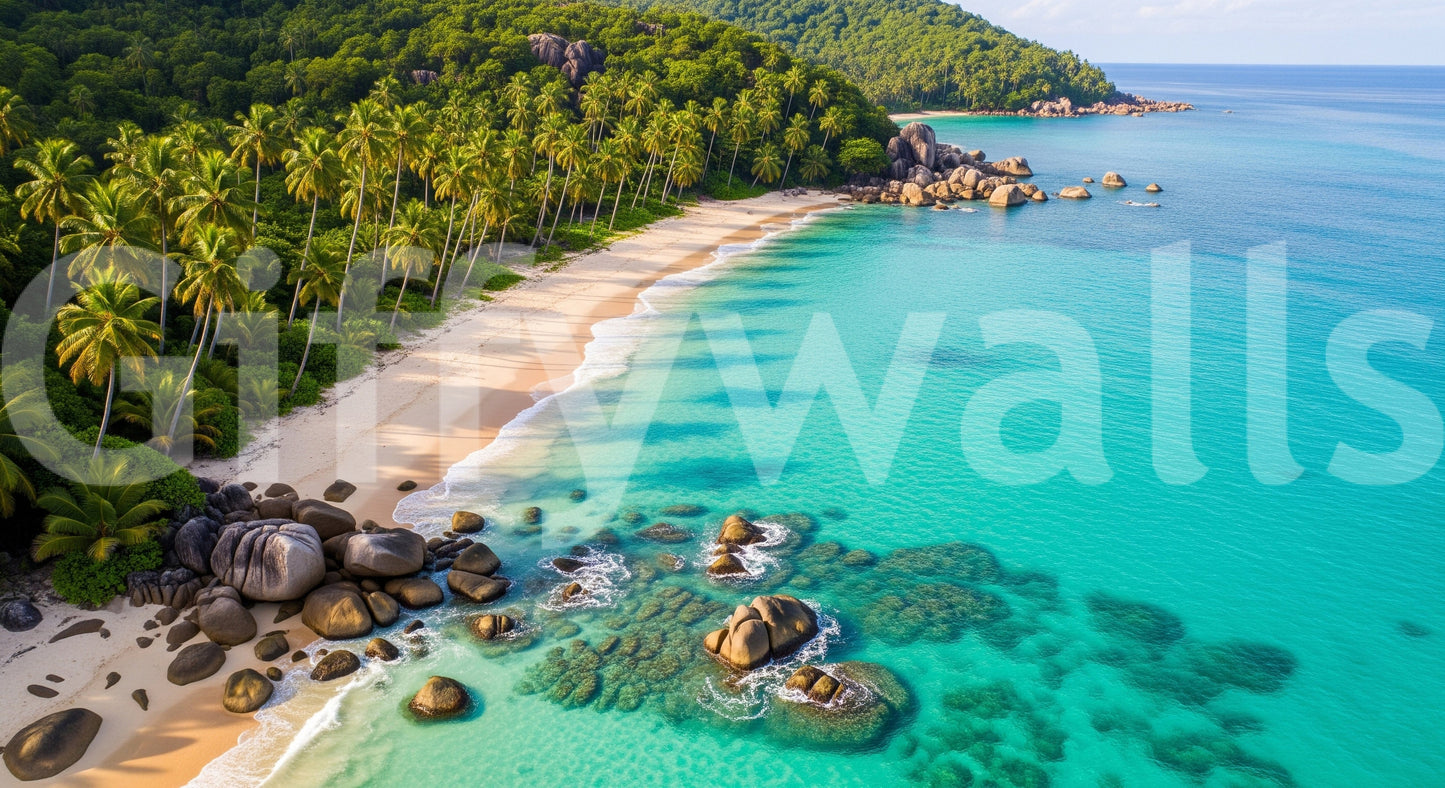 Azure shores, peaceful and calm