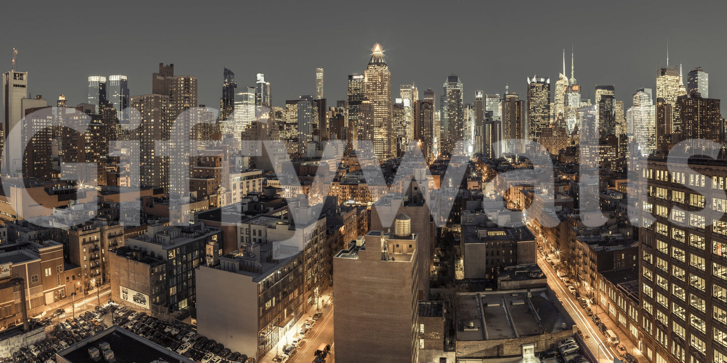 Cityscape Twilight Wall Mural