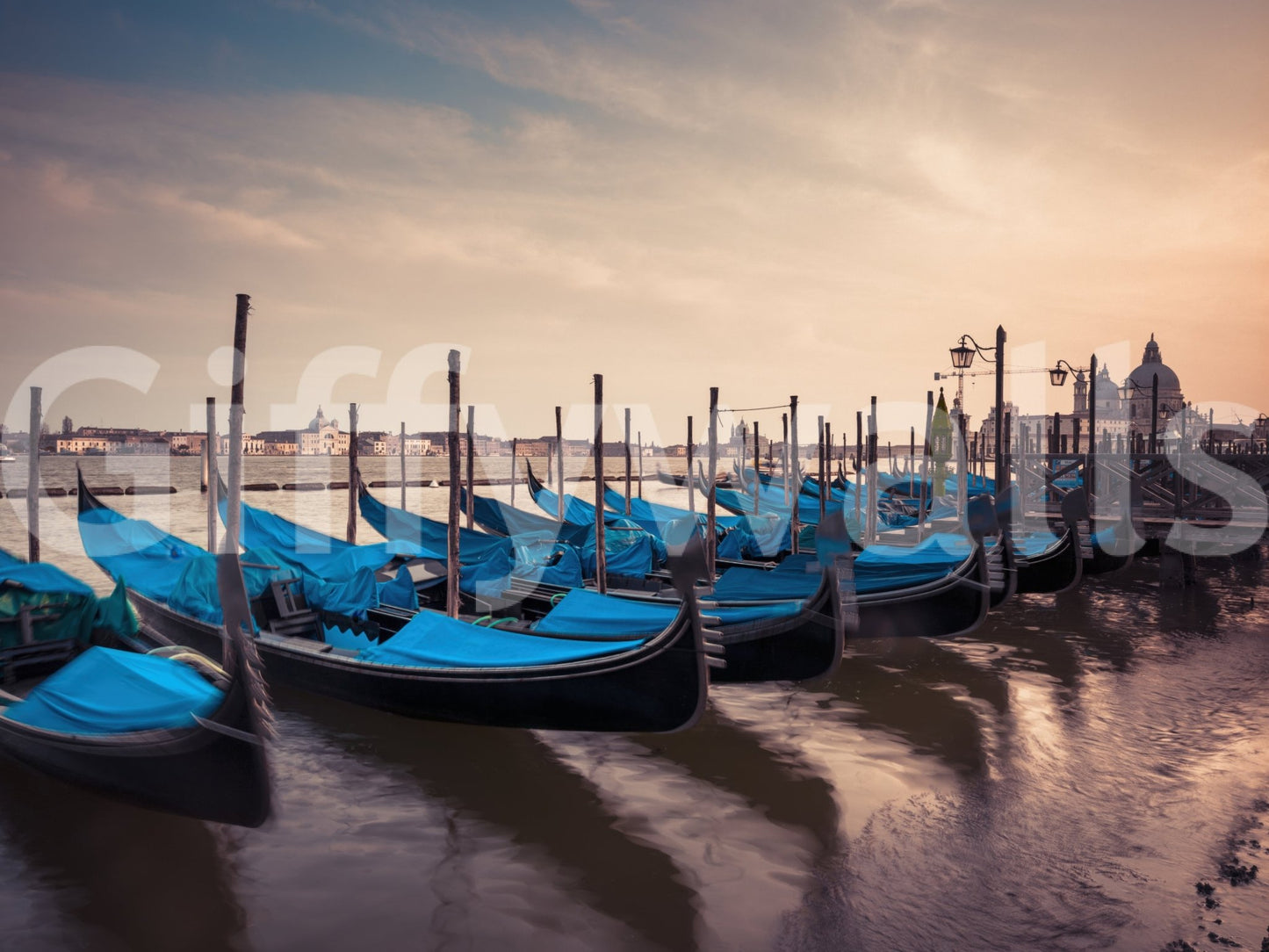 Twilight Gondolas Wall Mural