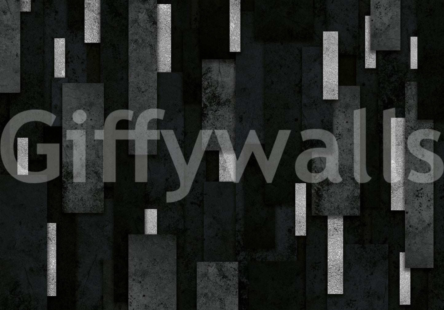 Urban Charcoal and Silver Layers Wall Mural