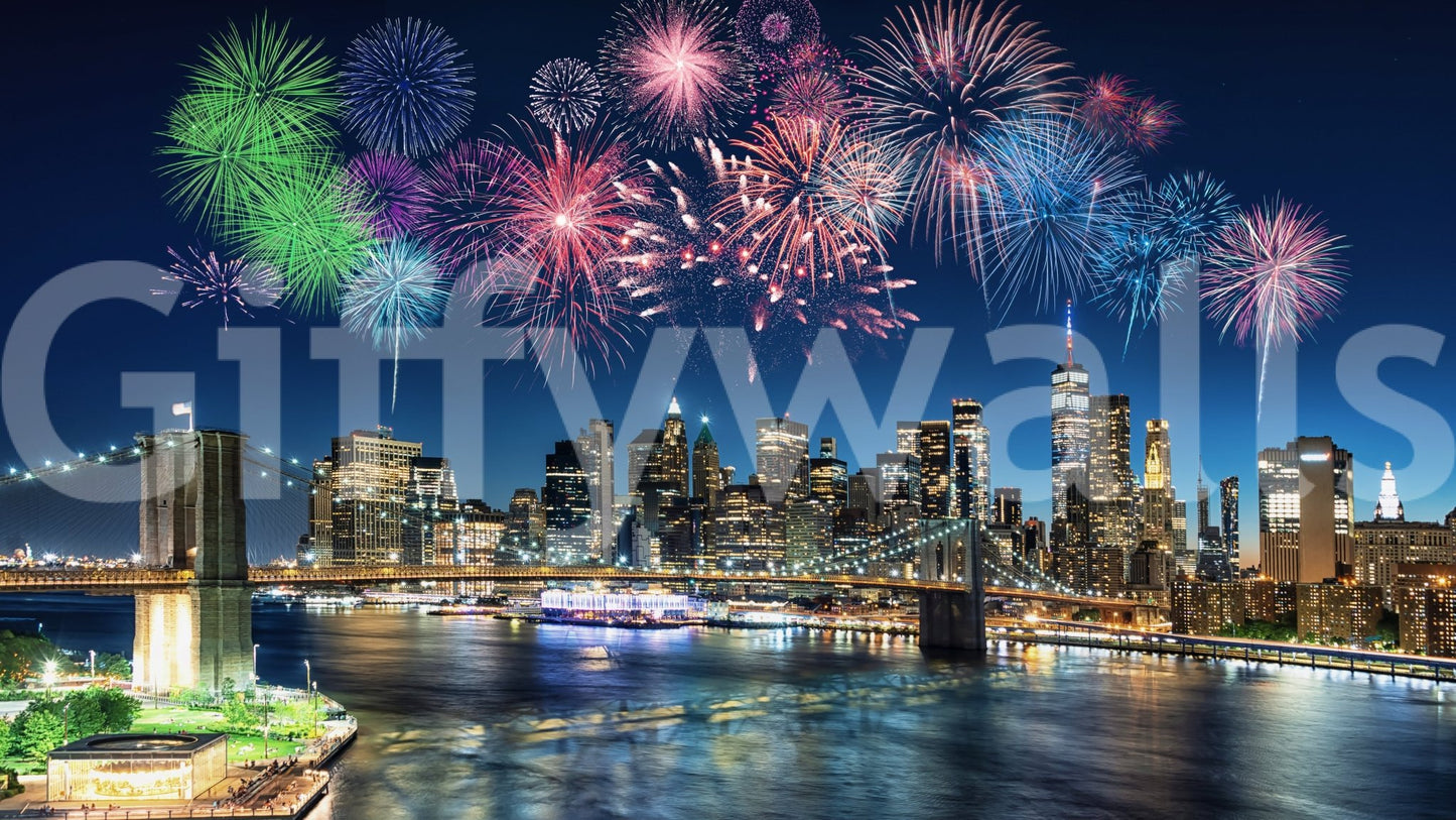 Urban Fireworks Wall Mural