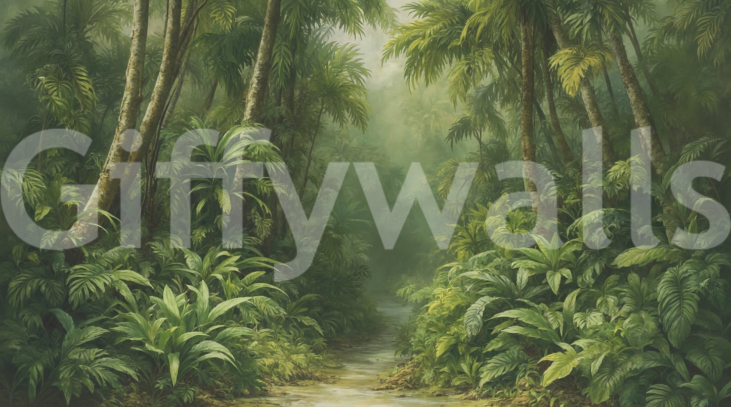 The wallpaper has a smooth, non-reflective matte finish.