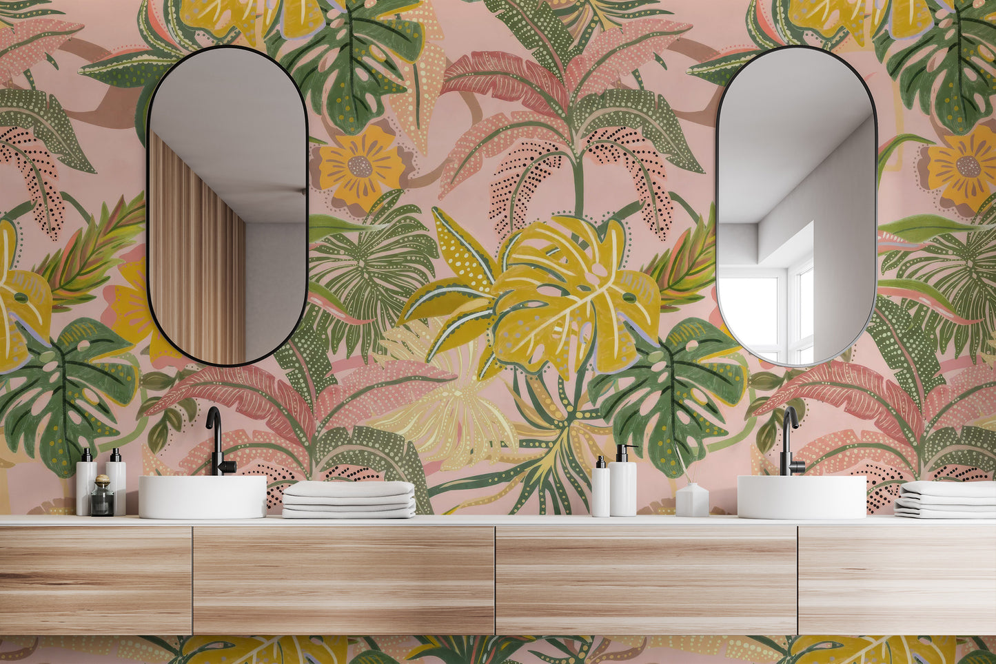 Multicolored foliage in watercolor design